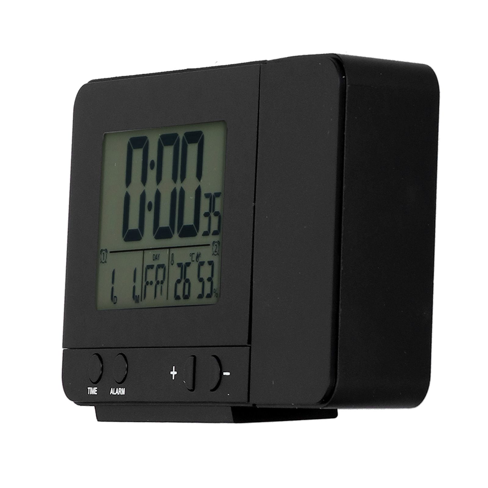Black Projection Clock with Time Temperature LCD Screen USB Charging Clock for view 9