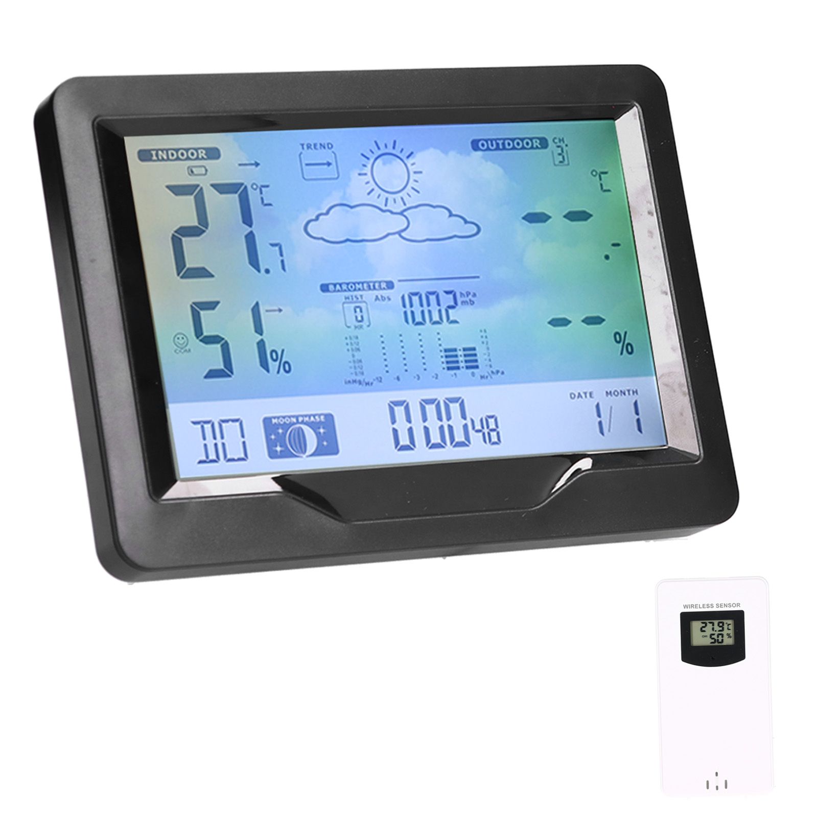 Color Screen Wireless Weather Clock Thermometer Hygrometer Electronic Clock view 5