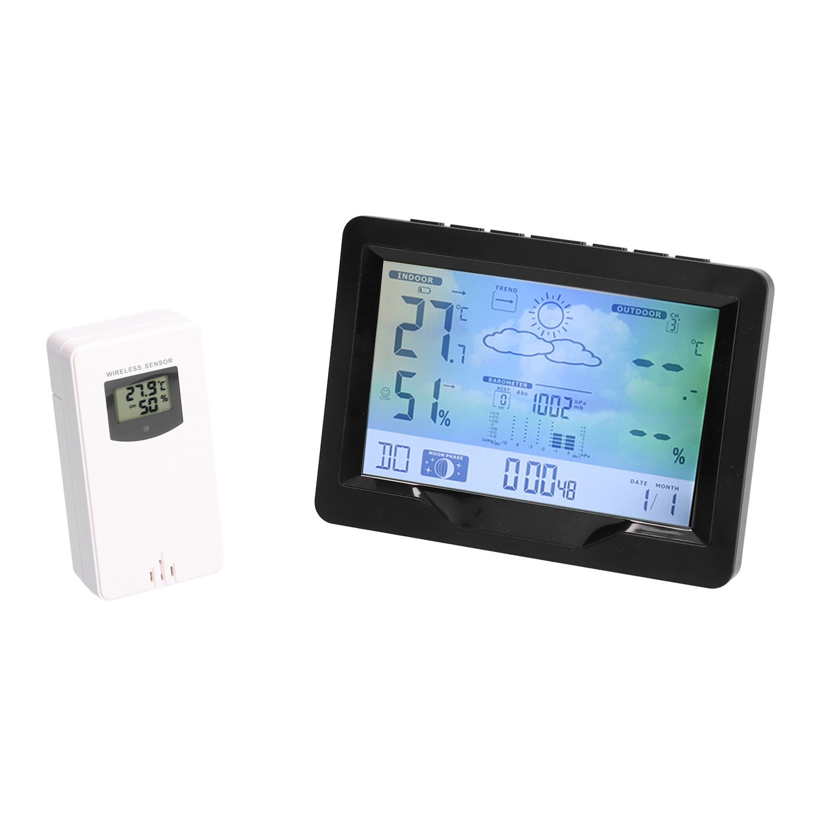 Color Screen Wireless Weather Clock Thermometer Hygrometer Electronic Clock view 8