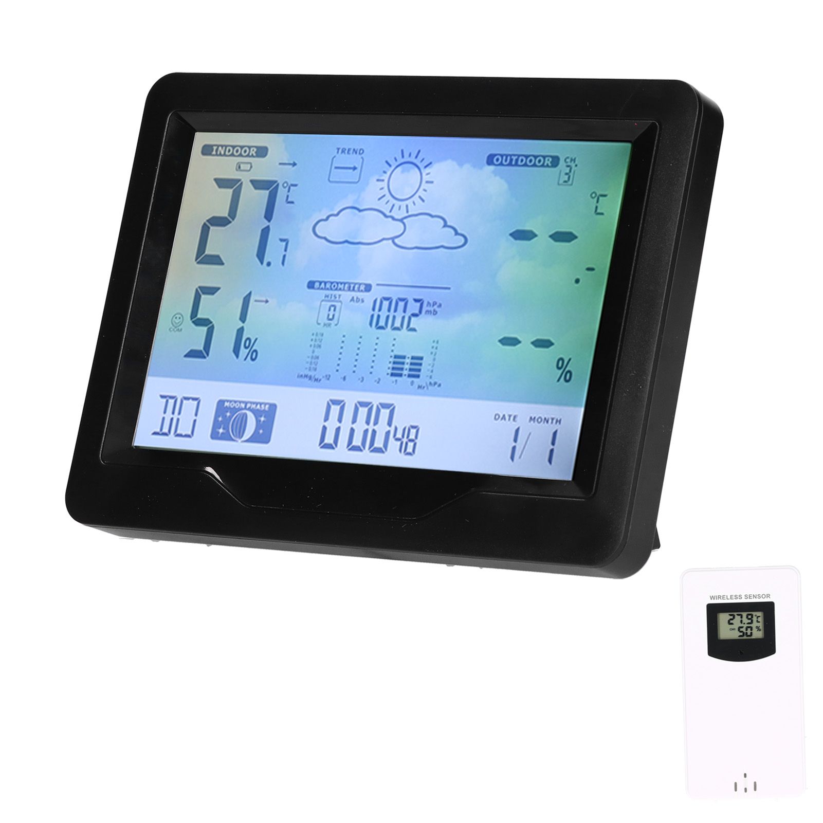 Color Screen Wireless Weather Clock Thermometer Hygrometer Electronic Clock view 9