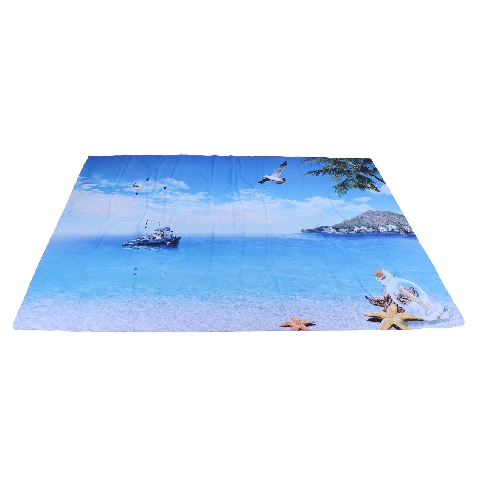 Decorative Tapestry Beach Sea Scenery Pattern Polyester Fiber Hanging Carpet view 2