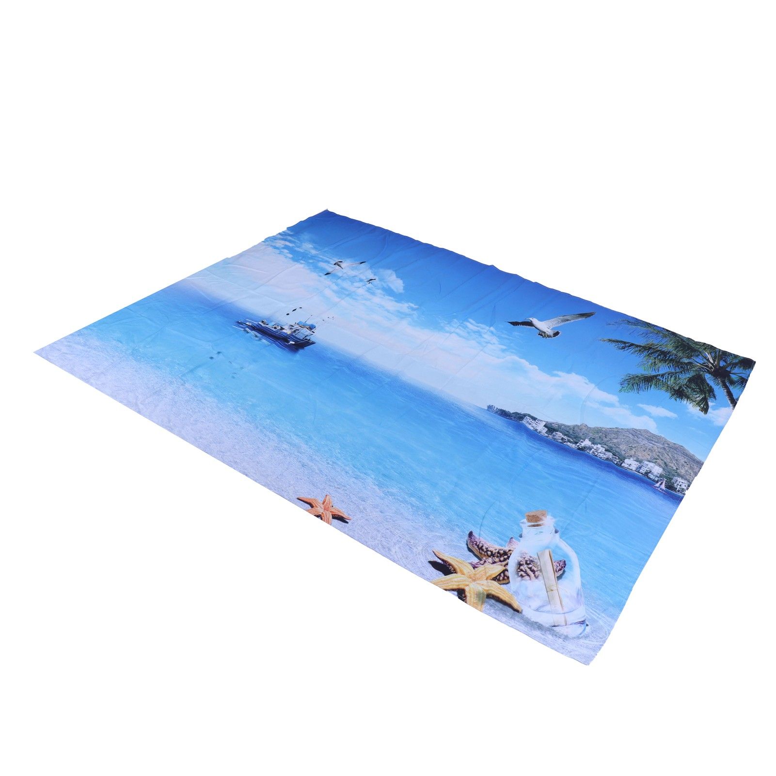 Decorative Tapestry Beach Sea Scenery Pattern Polyester Fiber Hanging Carpet view 3