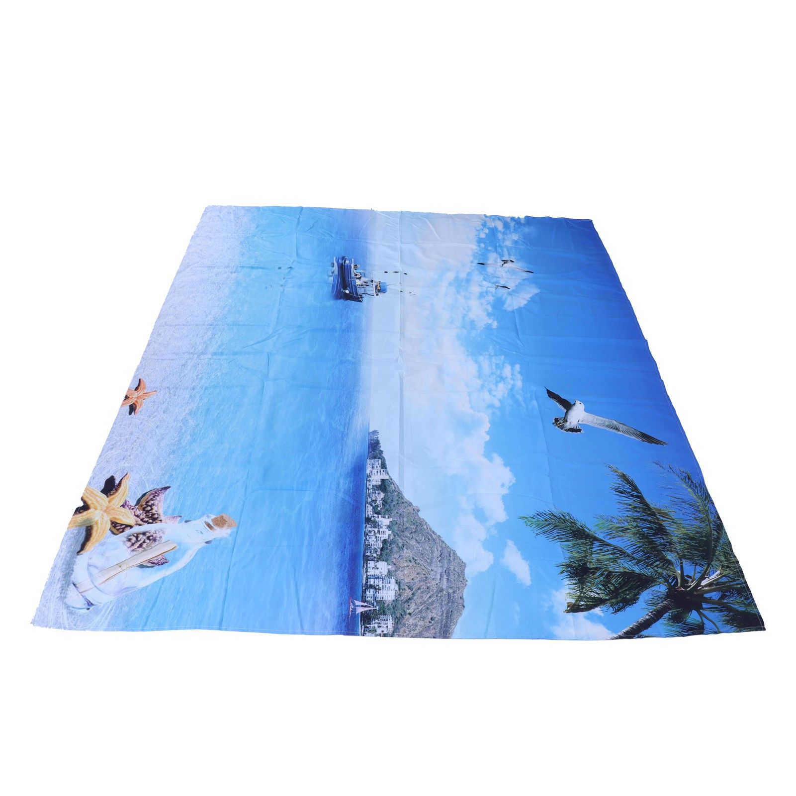 Decorative Tapestry Beach Sea Scenery Pattern Polyester Fiber Hanging Carpet view 4