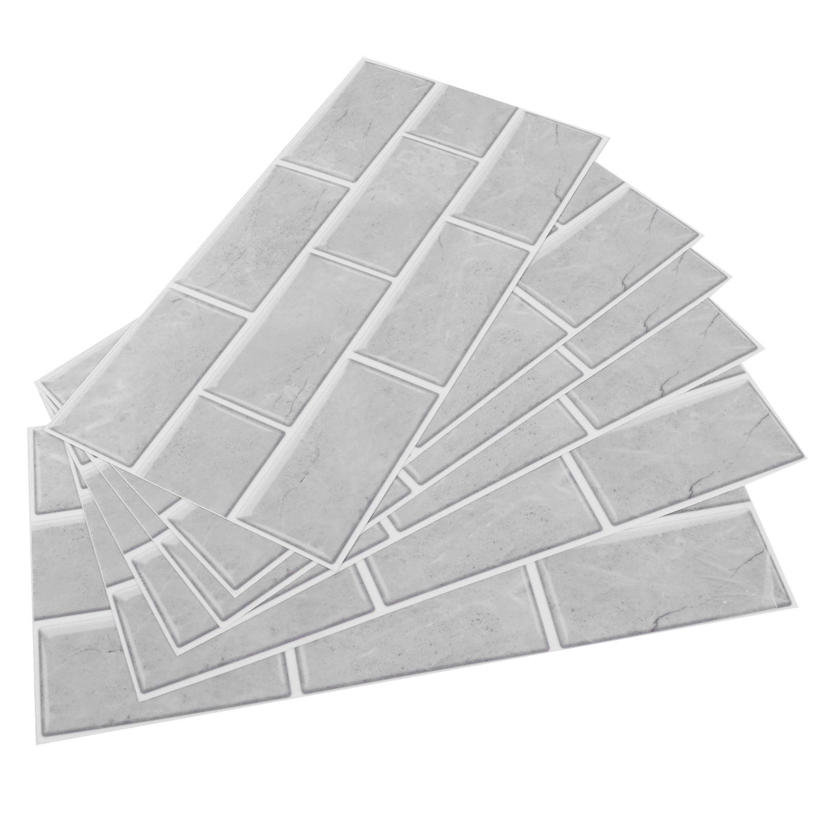 6pcs Gray Tile Pattern Wall Decal Waterproof SelfAdhesive Wall Sticker for view 3