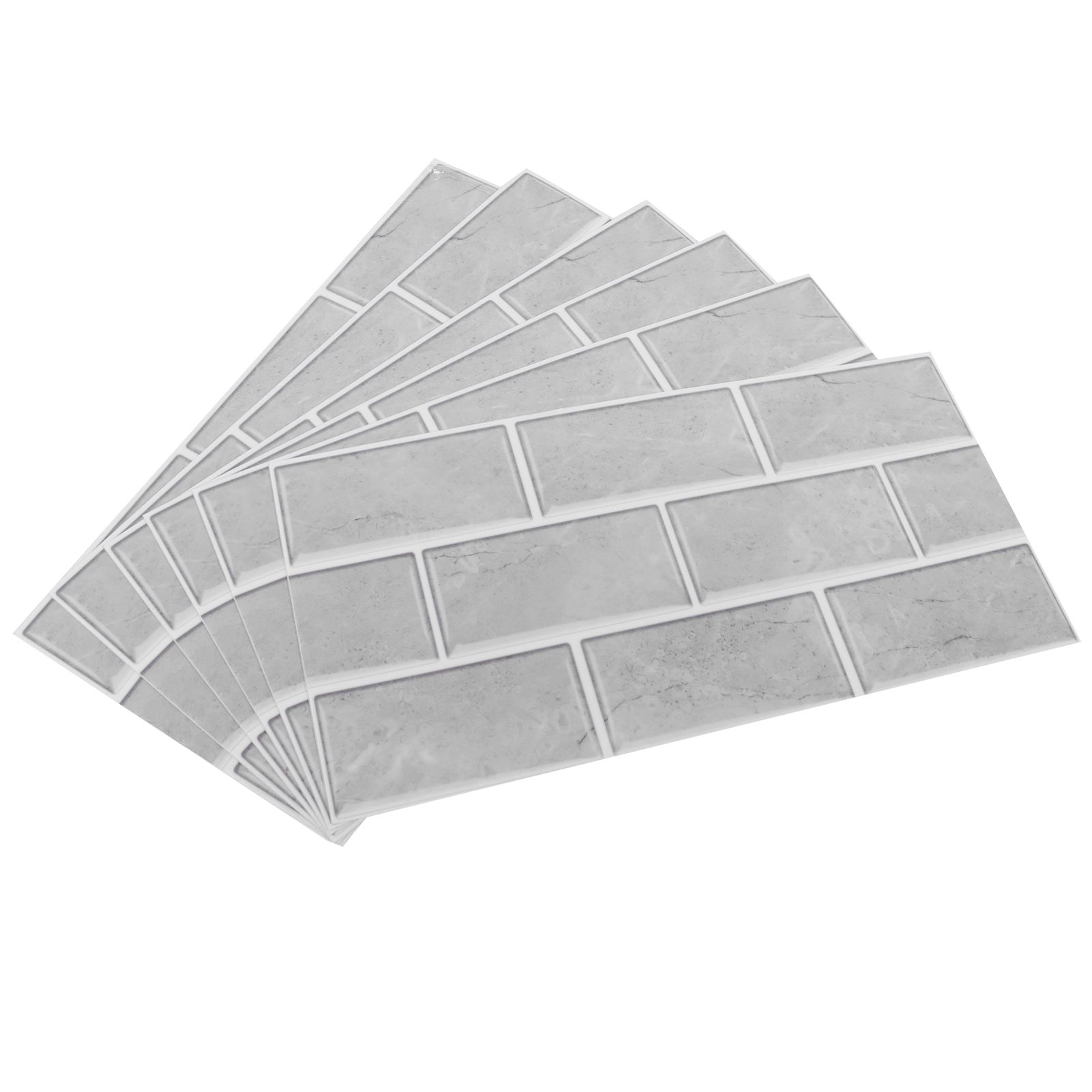 6pcs Gray Tile Pattern Wall Decal Waterproof SelfAdhesive Wall Sticker for view 4