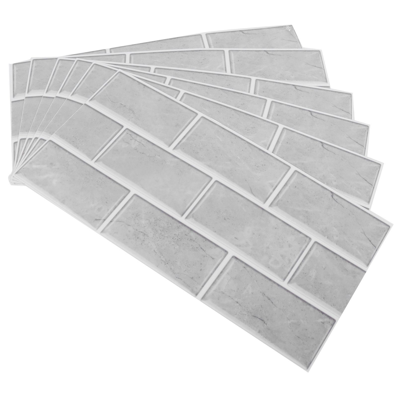 6pcs Gray Tile Pattern Wall Decal Waterproof SelfAdhesive Wall Sticker for view 5