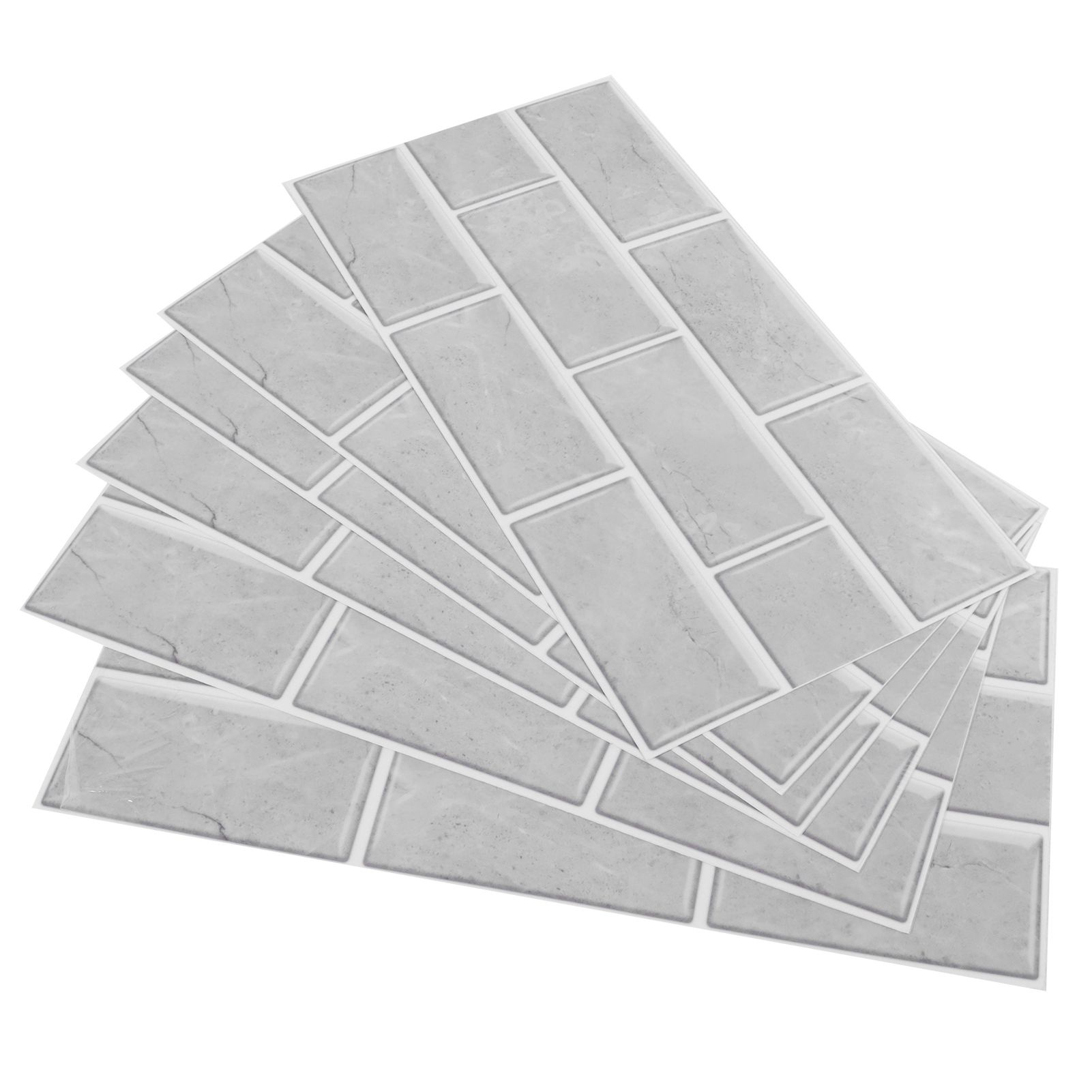 6pcs Gray Tile Pattern Wall Decal Waterproof SelfAdhesive Wall Sticker for view 6