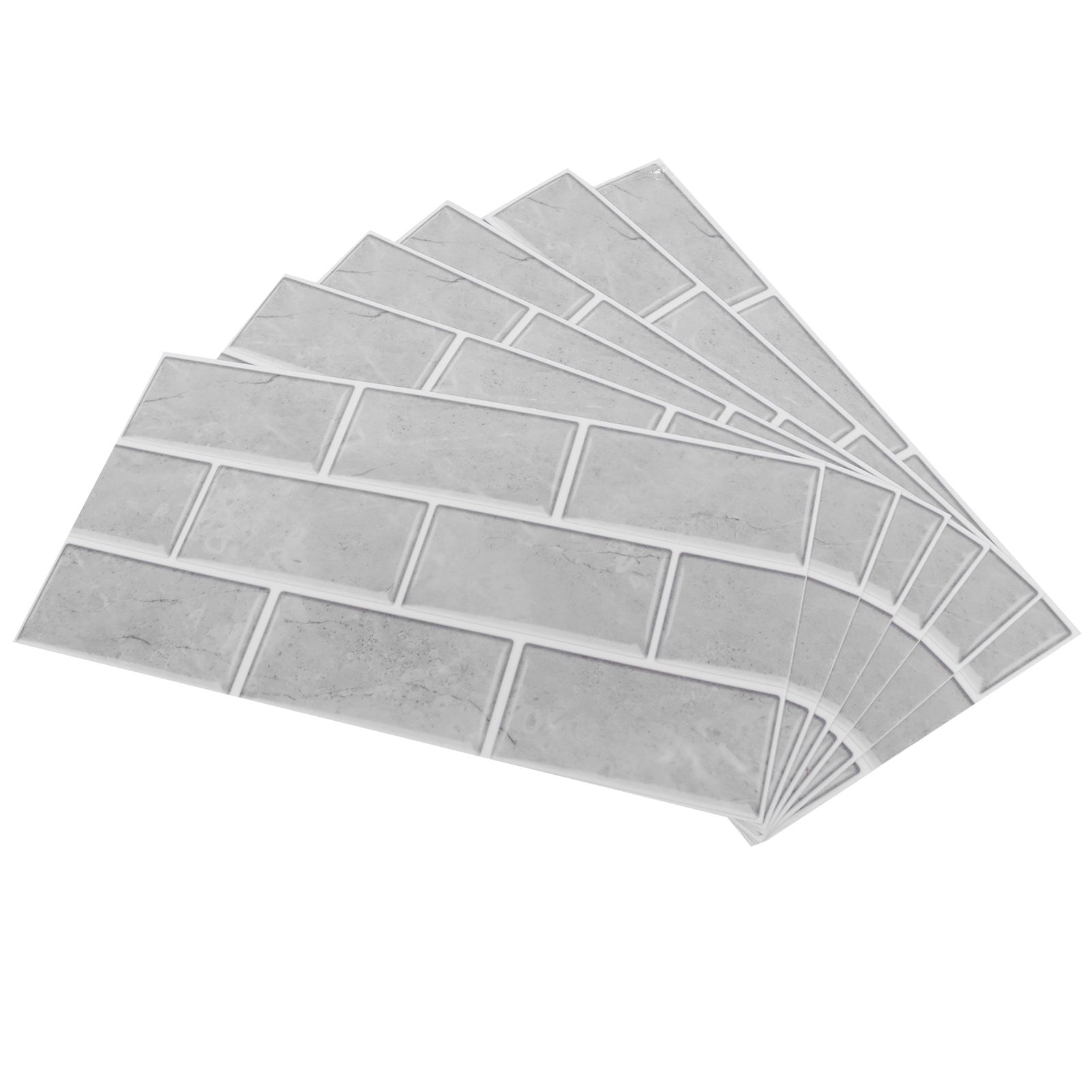 6pcs Gray Tile Pattern Wall Decal Waterproof SelfAdhesive Wall Sticker for view 9
