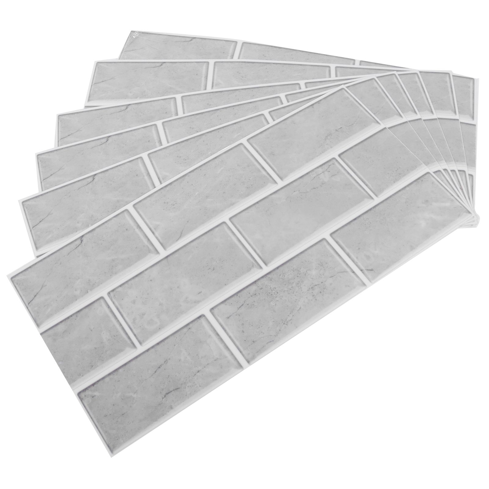 6pcs Gray Tile Pattern Wall Decal Waterproof SelfAdhesive Wall Sticker for view 10