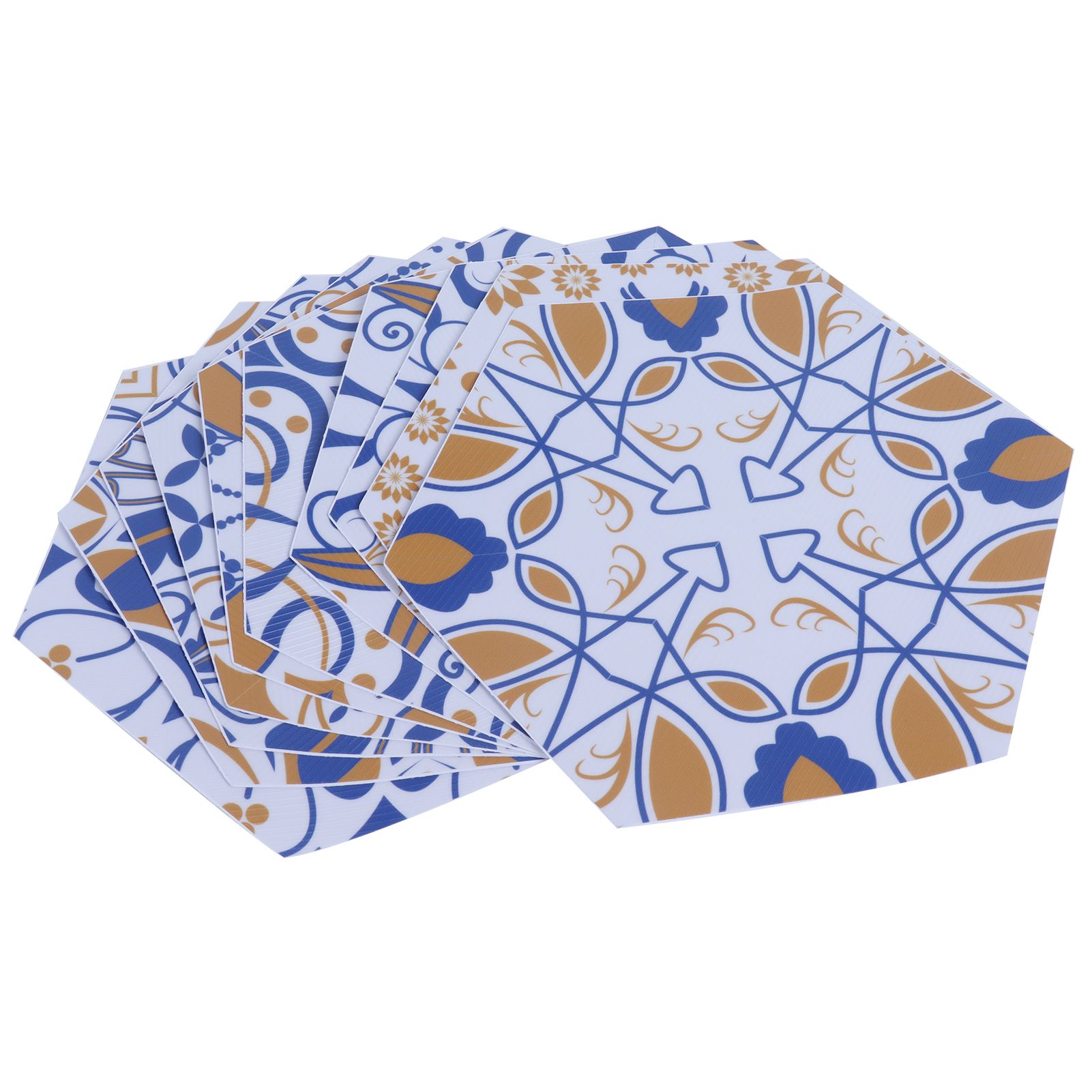 10Pcs Flower Pattern Tile Sticker Waterproof WearResistant Wall Stickers for view 6