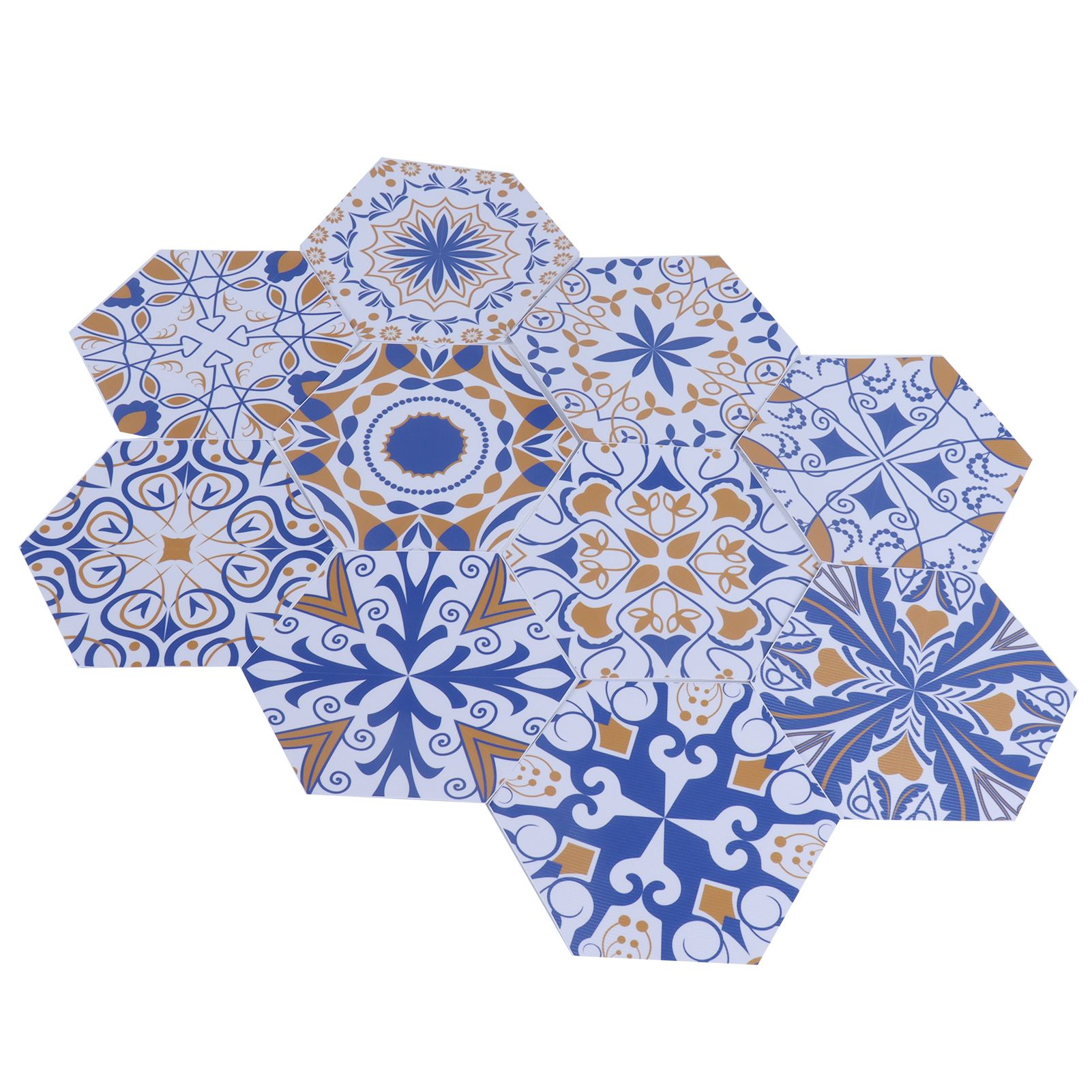 10Pcs Flower Pattern Tile Sticker Waterproof WearResistant Wall Stickers for view 8