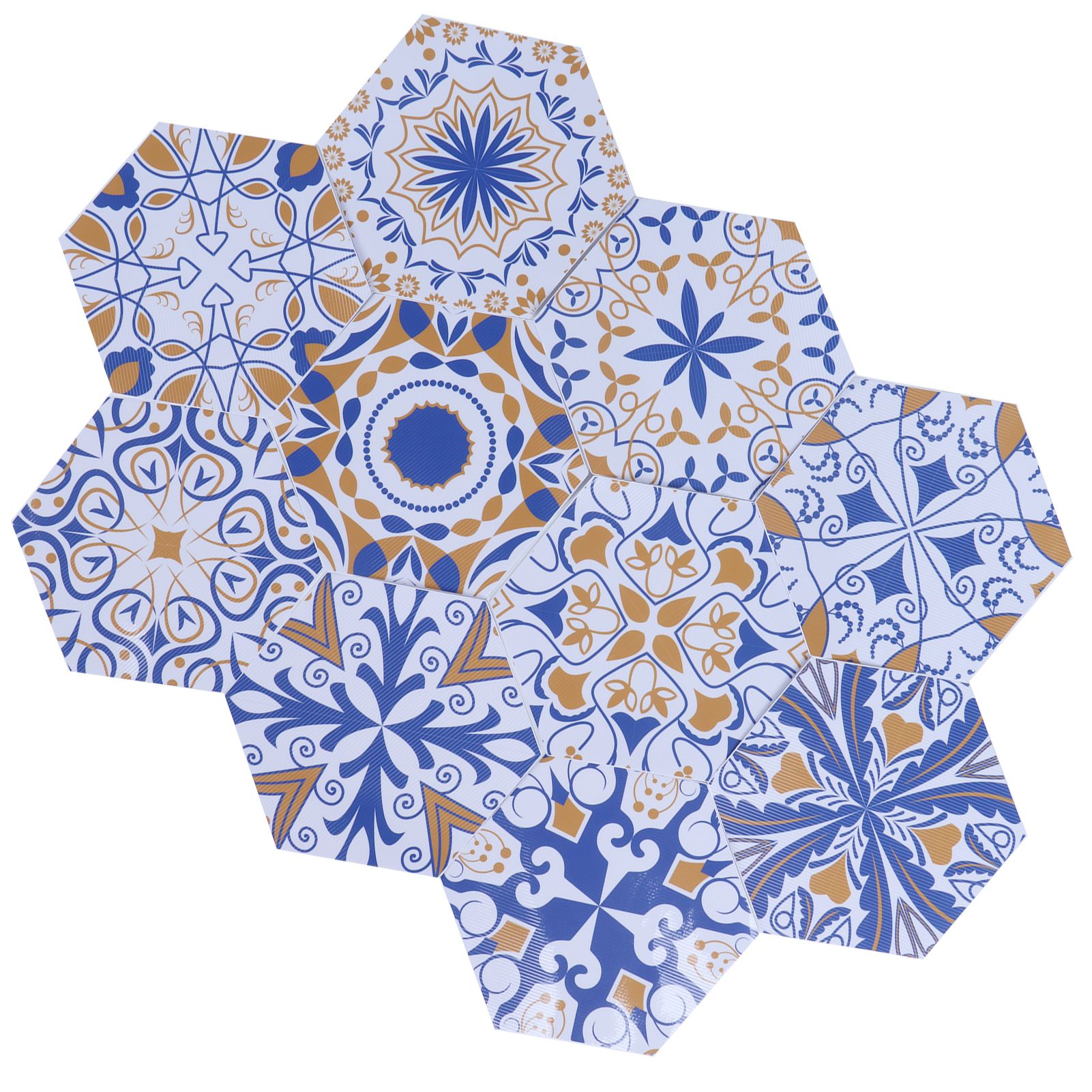 10Pcs Flower Pattern Tile Sticker Waterproof WearResistant Wall Stickers for view 10