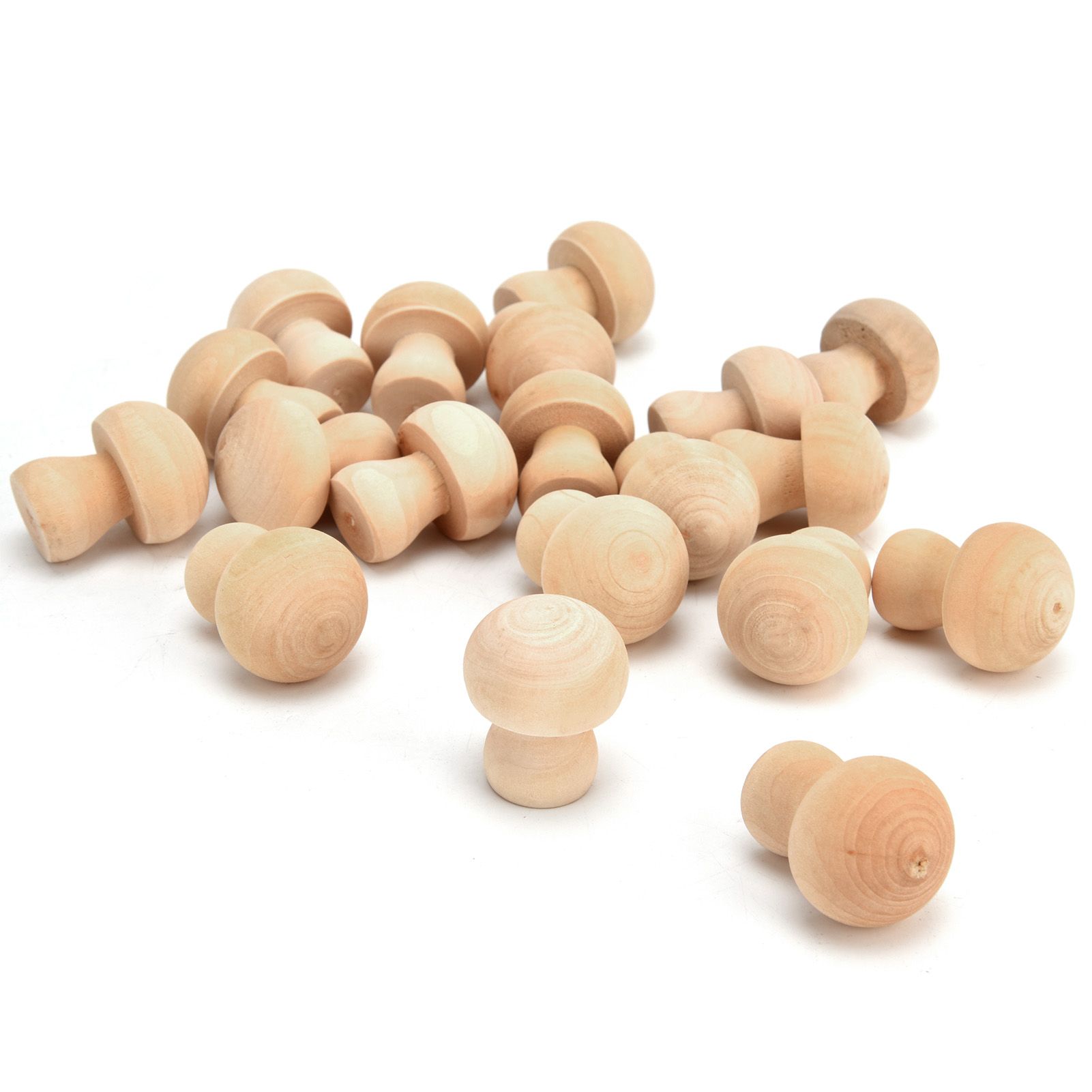Wooden Mushroom Ornament 50pcs Wood Mushroom Toy for Home Office Desktop view 10