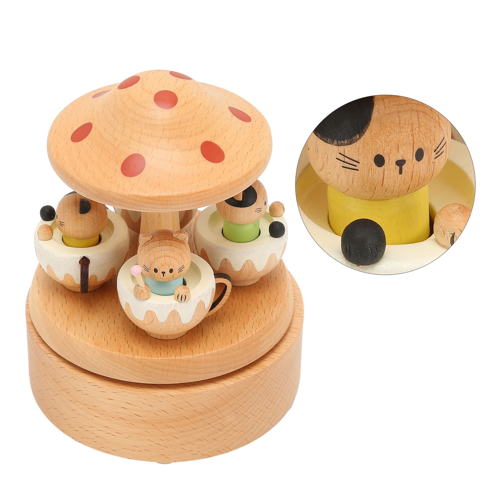 Music Box Cute Cat Decor Home Decoration Valentine's Day Gifts Wooden Crafts view 10