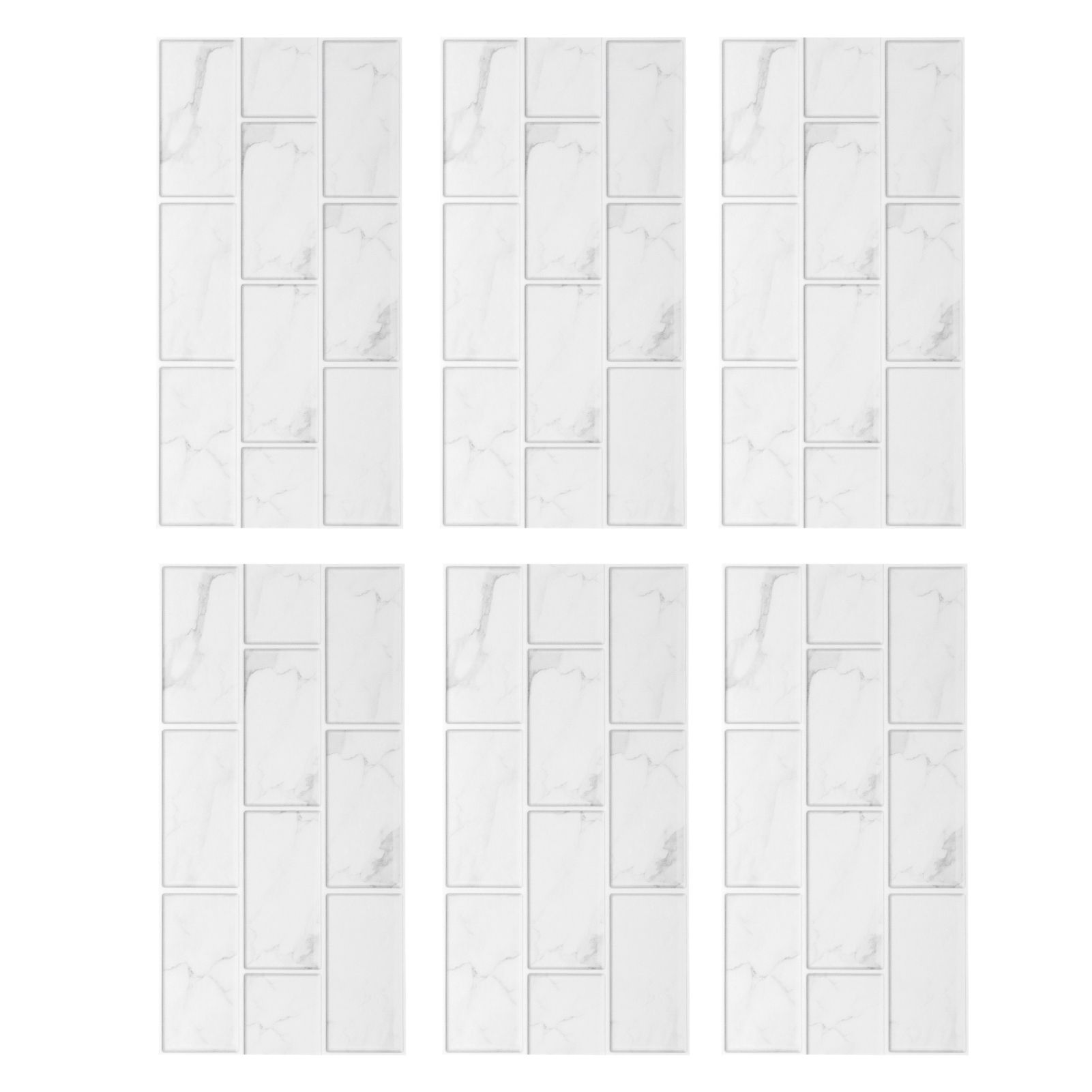 6Pcs Innovative Tiles Sticker Brick Pattern Wall Decal Sticker for Home Living view 3