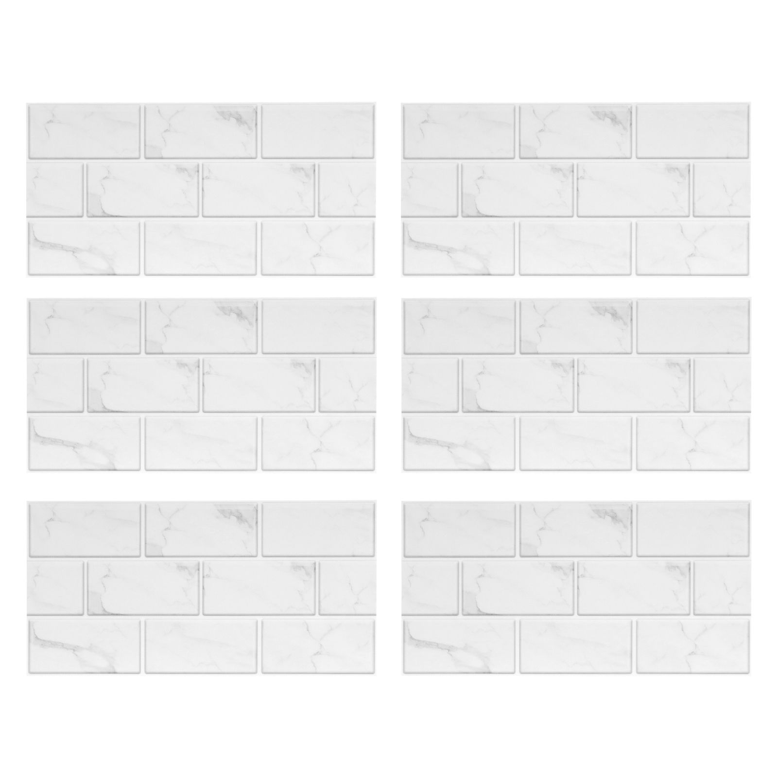 6Pcs Innovative Tiles Sticker Brick Pattern Wall Decal Sticker for Home Living view 4