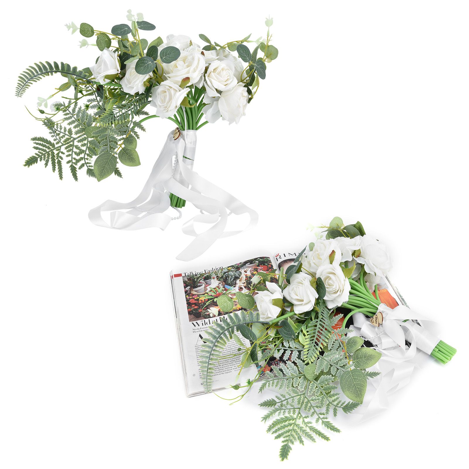 Bride Bouquet Simulation Artificial Flowers Wedding Photo Props for Wedding view 9