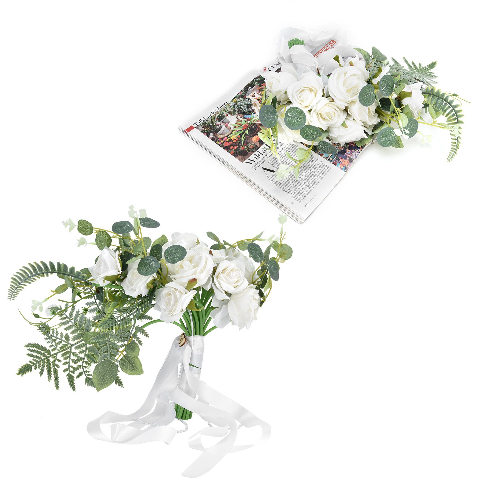 Bride Bouquet Simulation Artificial Flowers Wedding Photo Props for Wedding view 10