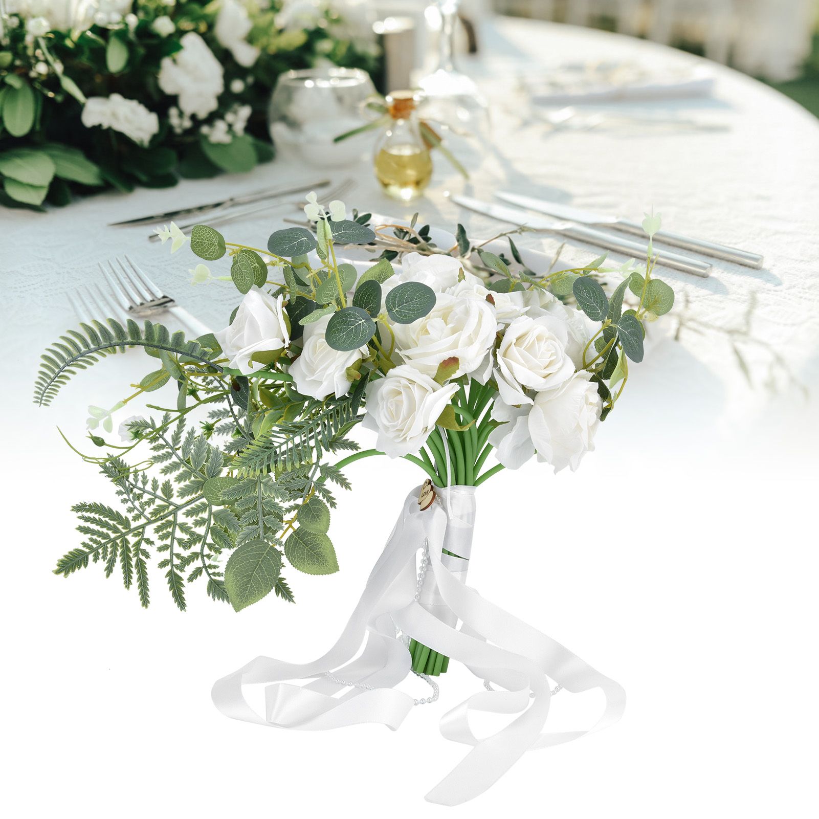 Bride Bouquet Simulation Artificial Flowers Wedding Photo Props for Wedding view 11