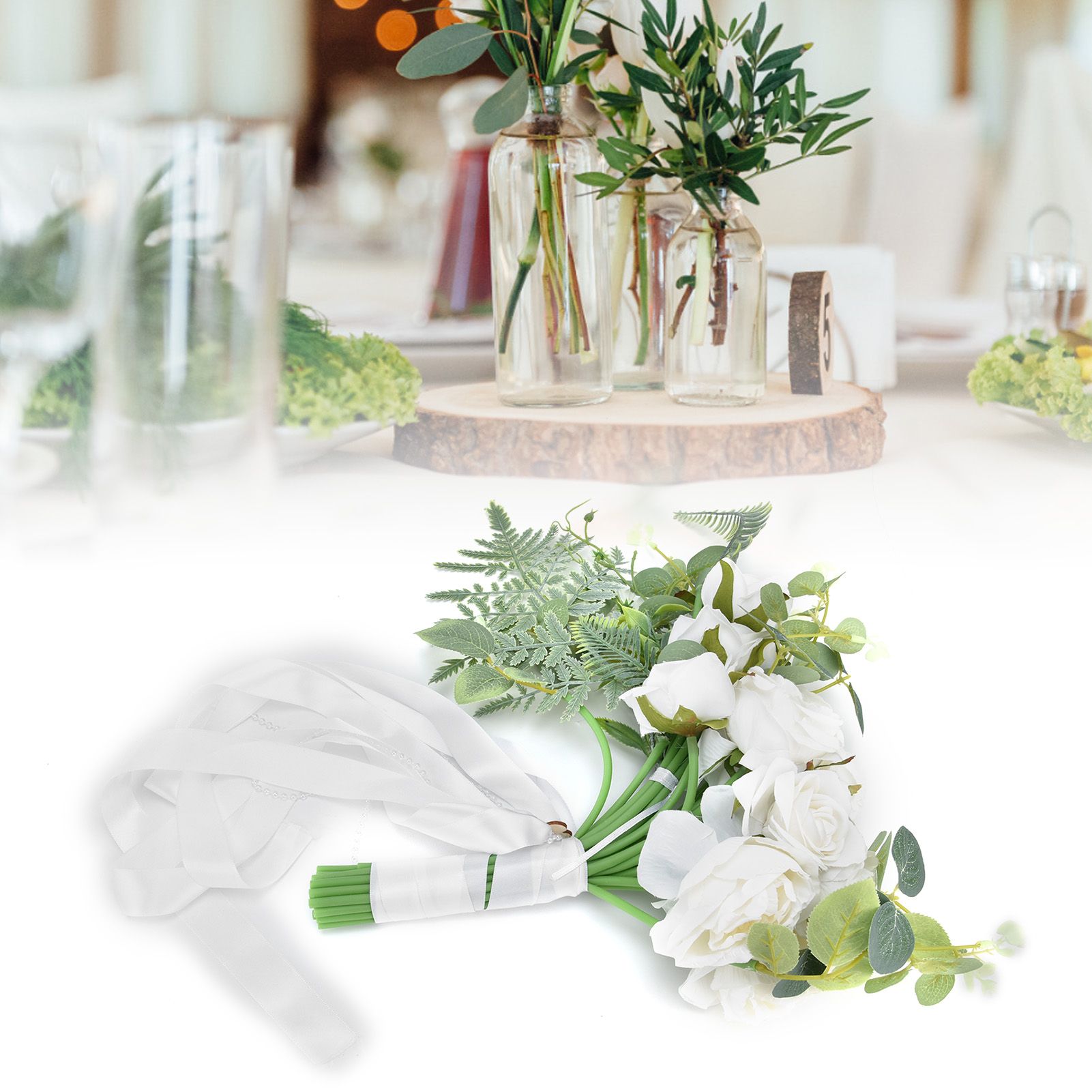 Bride Bouquet Simulation Artificial Flowers Wedding Photo Props for Wedding view 12