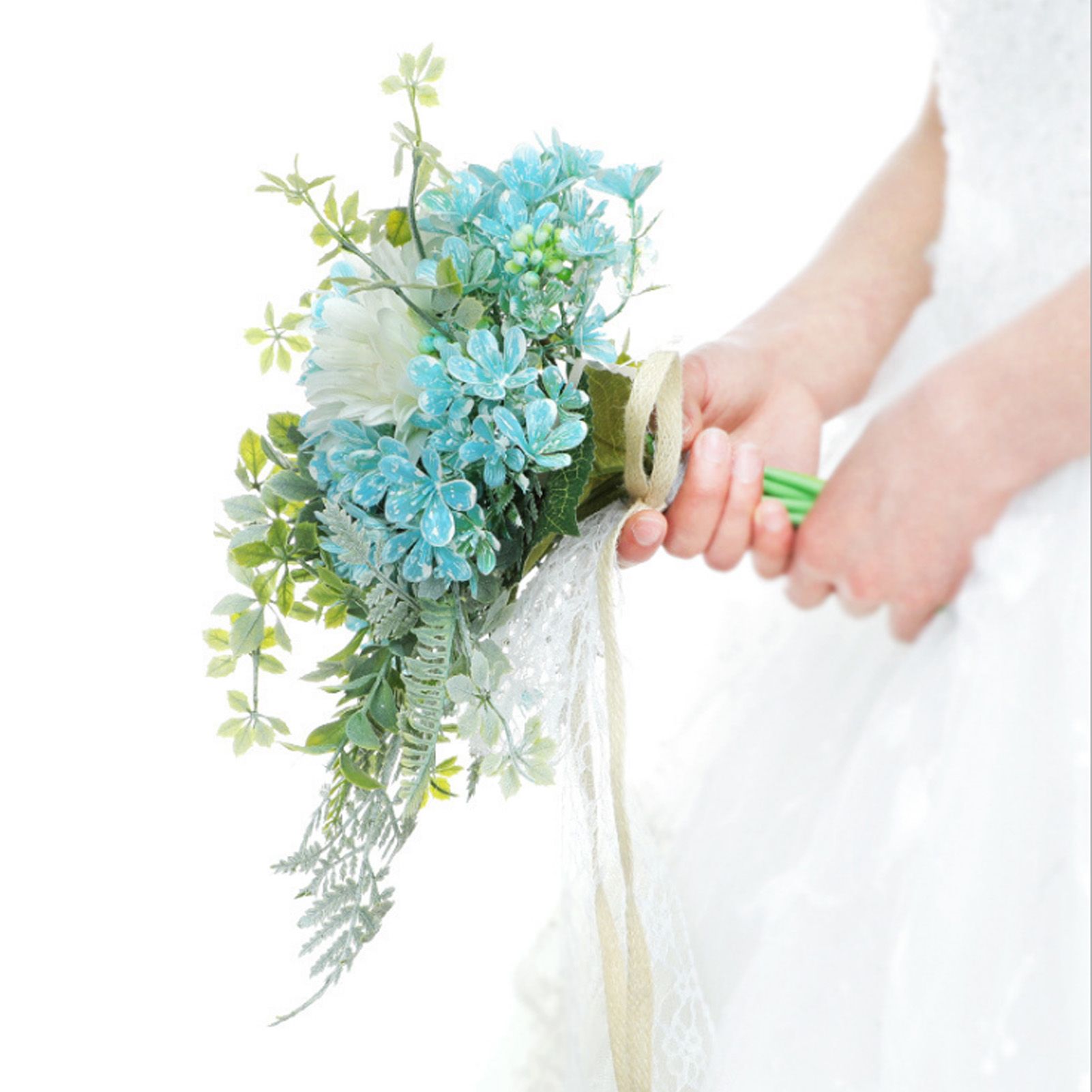 Bridal Bouquet Plastic Artificial Flower Bouquet for Wedding Stage Living Room view 12