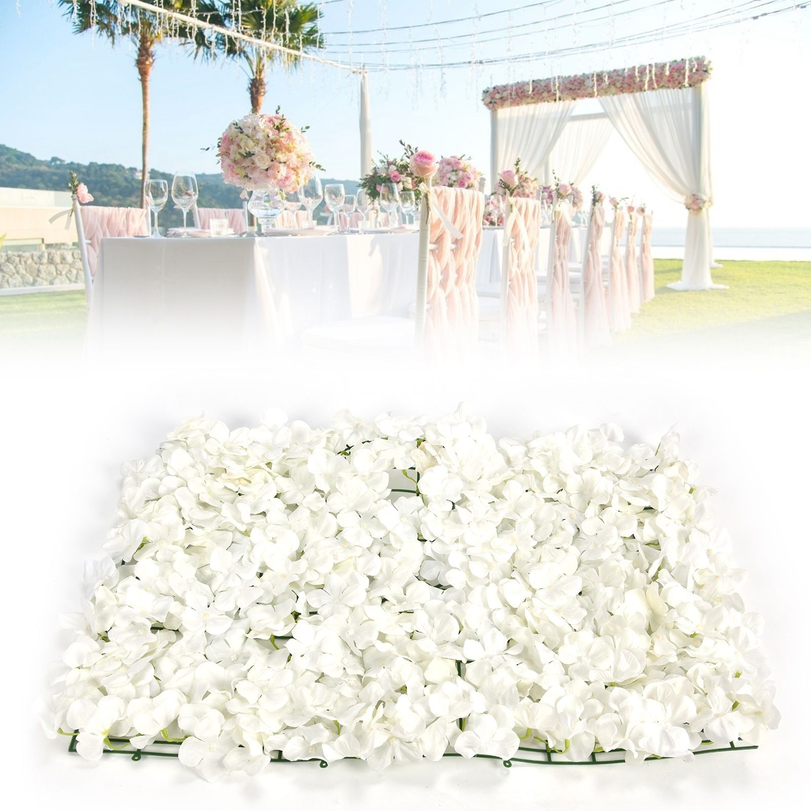 Artificial Flowers Wall DIY Silk Flower Decoration for Wedding Party Stage view 12