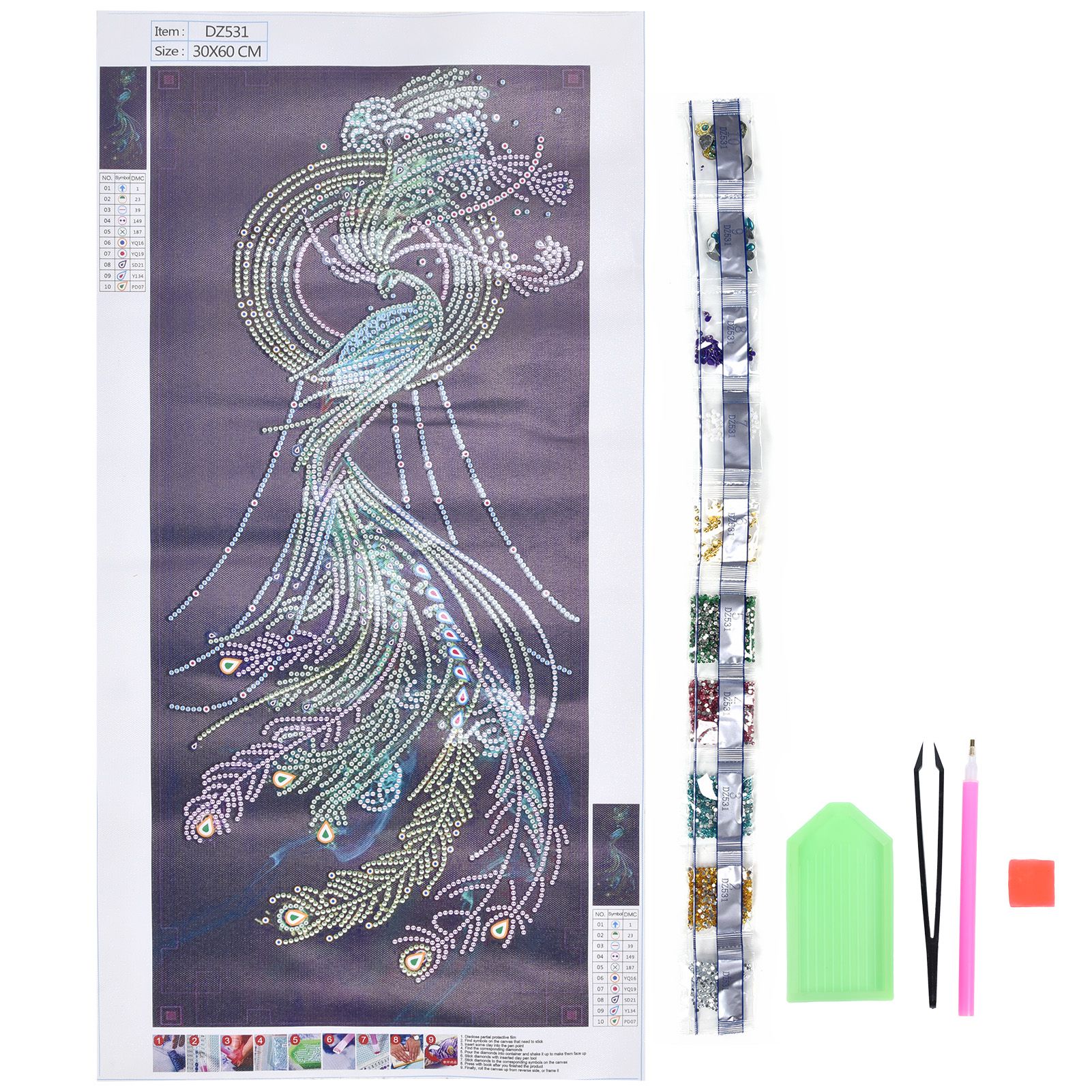 5D DIY Diamond Painting Peacock Pattern DIY Diamond Picture Art Craft Birthday view 2