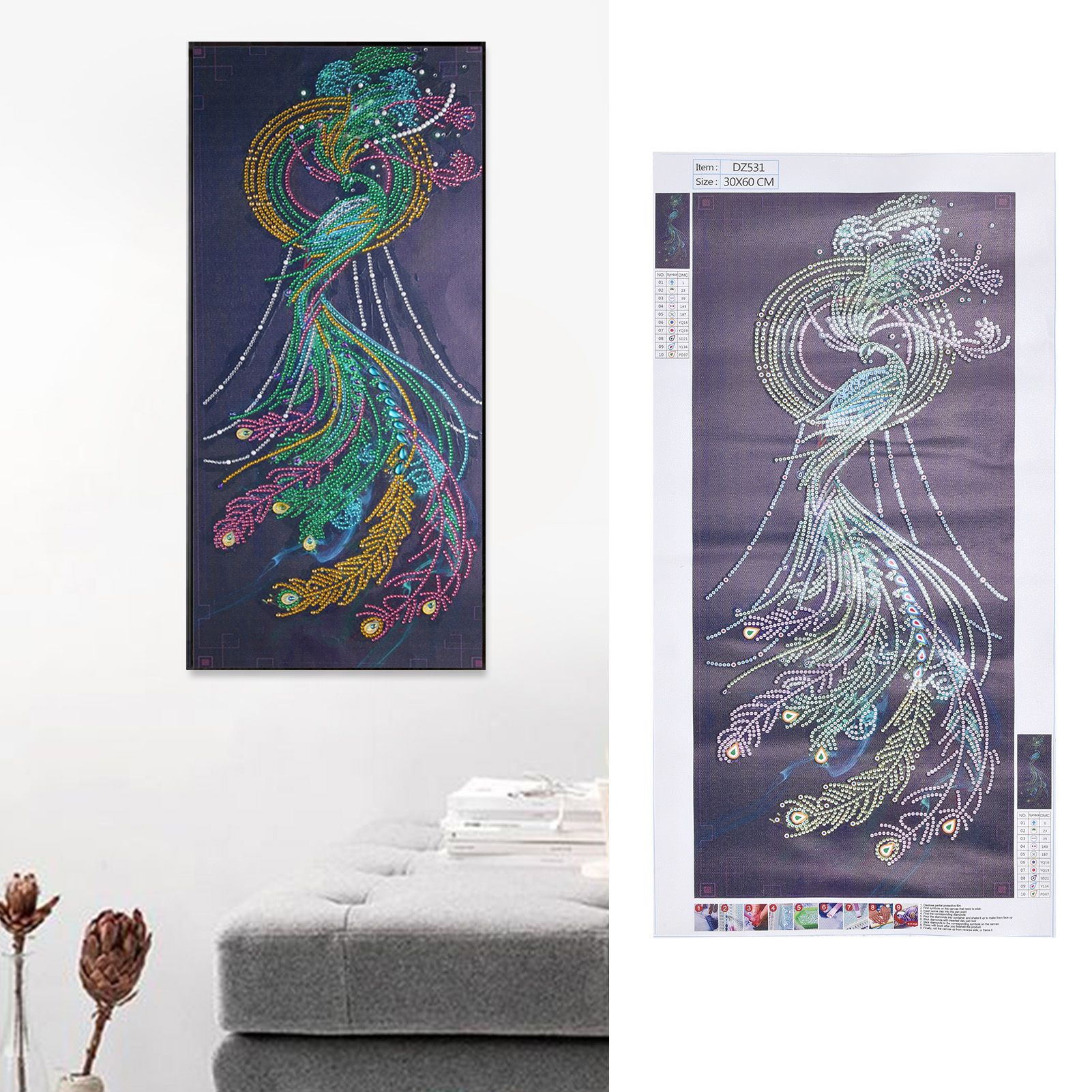 5D DIY Diamond Painting Peacock Pattern DIY Diamond Picture Art Craft Birthday view 11