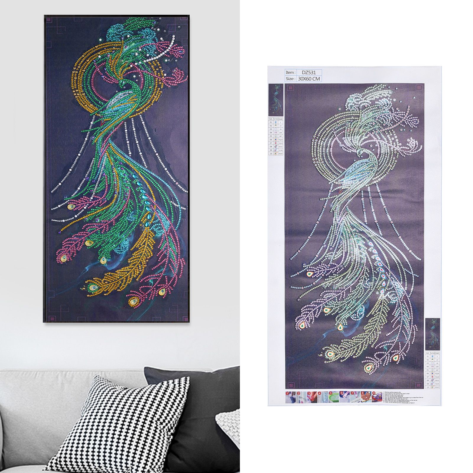 5D DIY Diamond Painting Peacock Pattern DIY Diamond Picture Art Craft Birthday view 12
