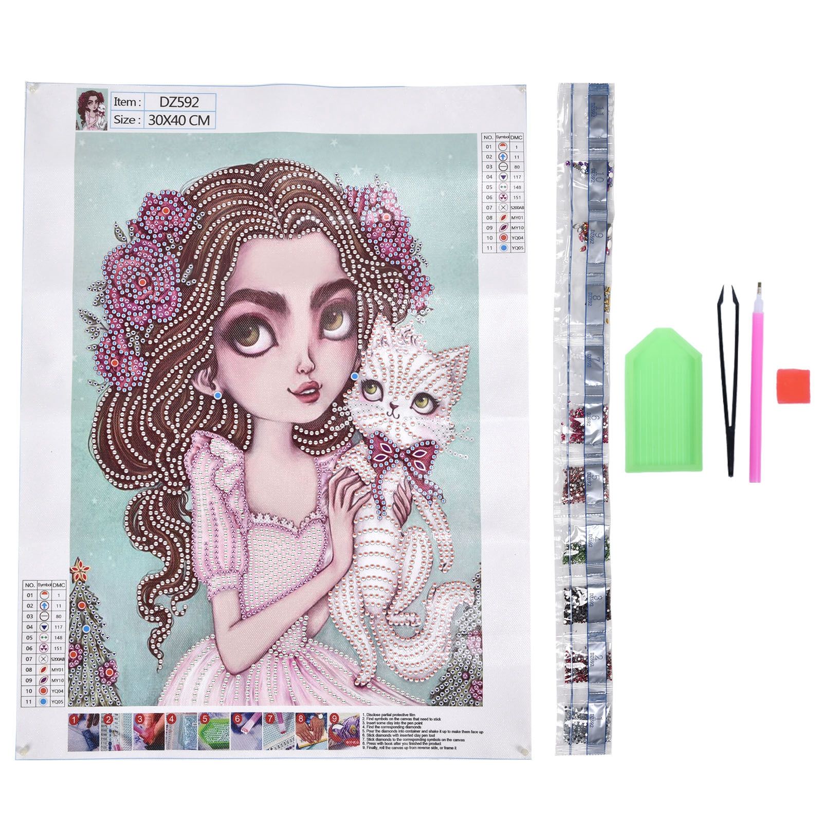 DIY Diamond Painting Beauty Girl Pattern Rhinestones Painting Set Home view 2