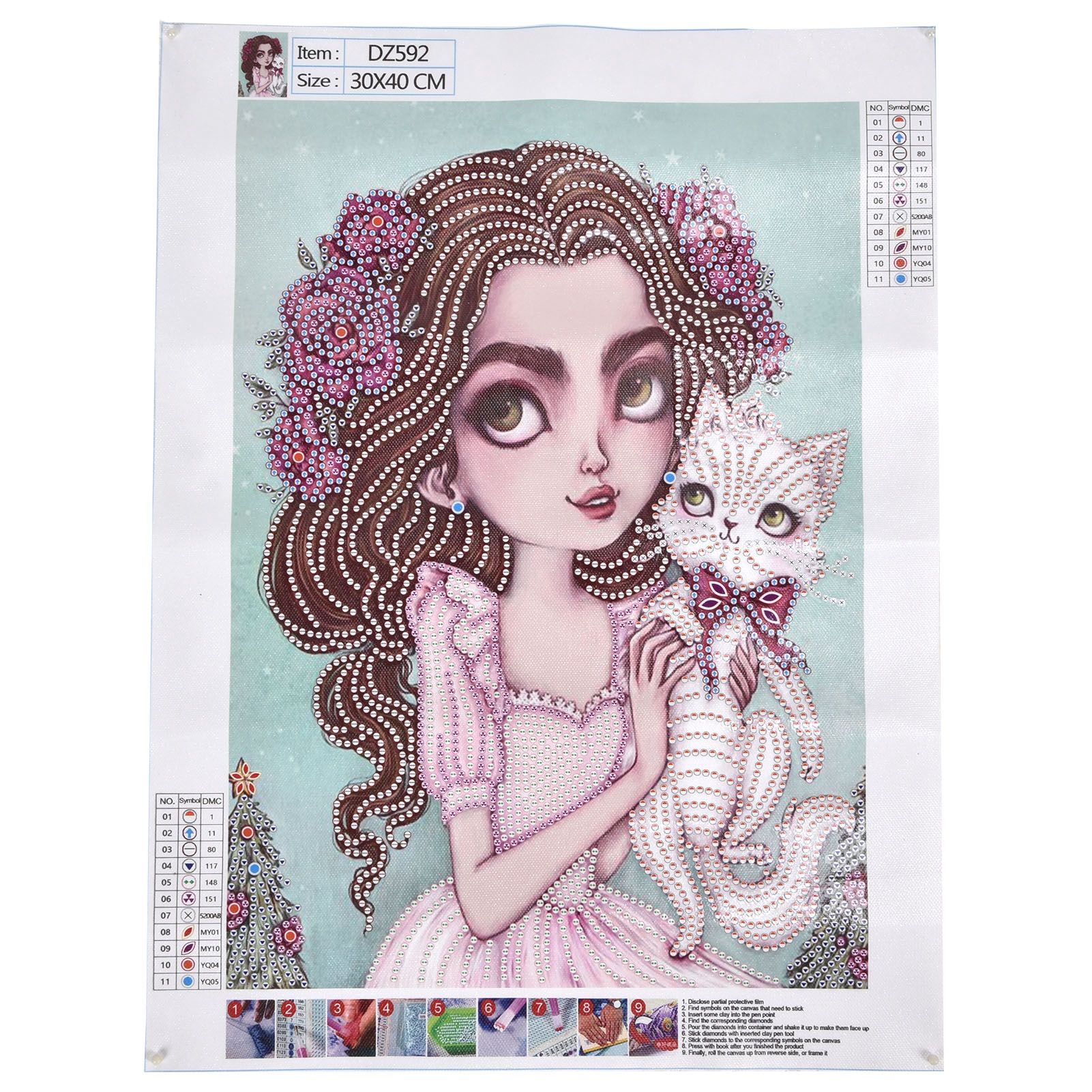 DIY Diamond Painting Beauty Girl Pattern Rhinestones Painting Set Home view 4
