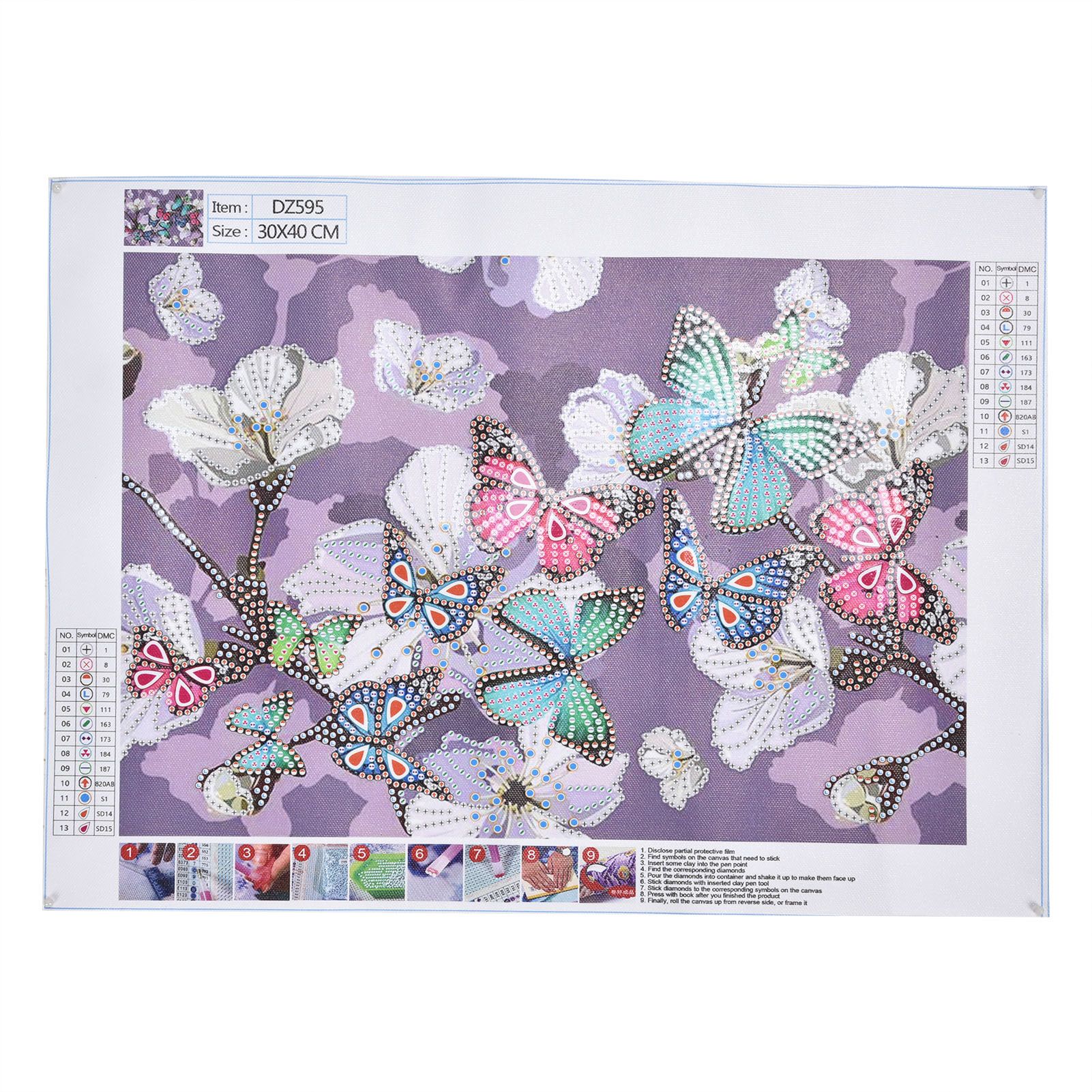 Colorful Butterflies Pattern Diamonds Painting Decorative HandMade Diamonds view 4