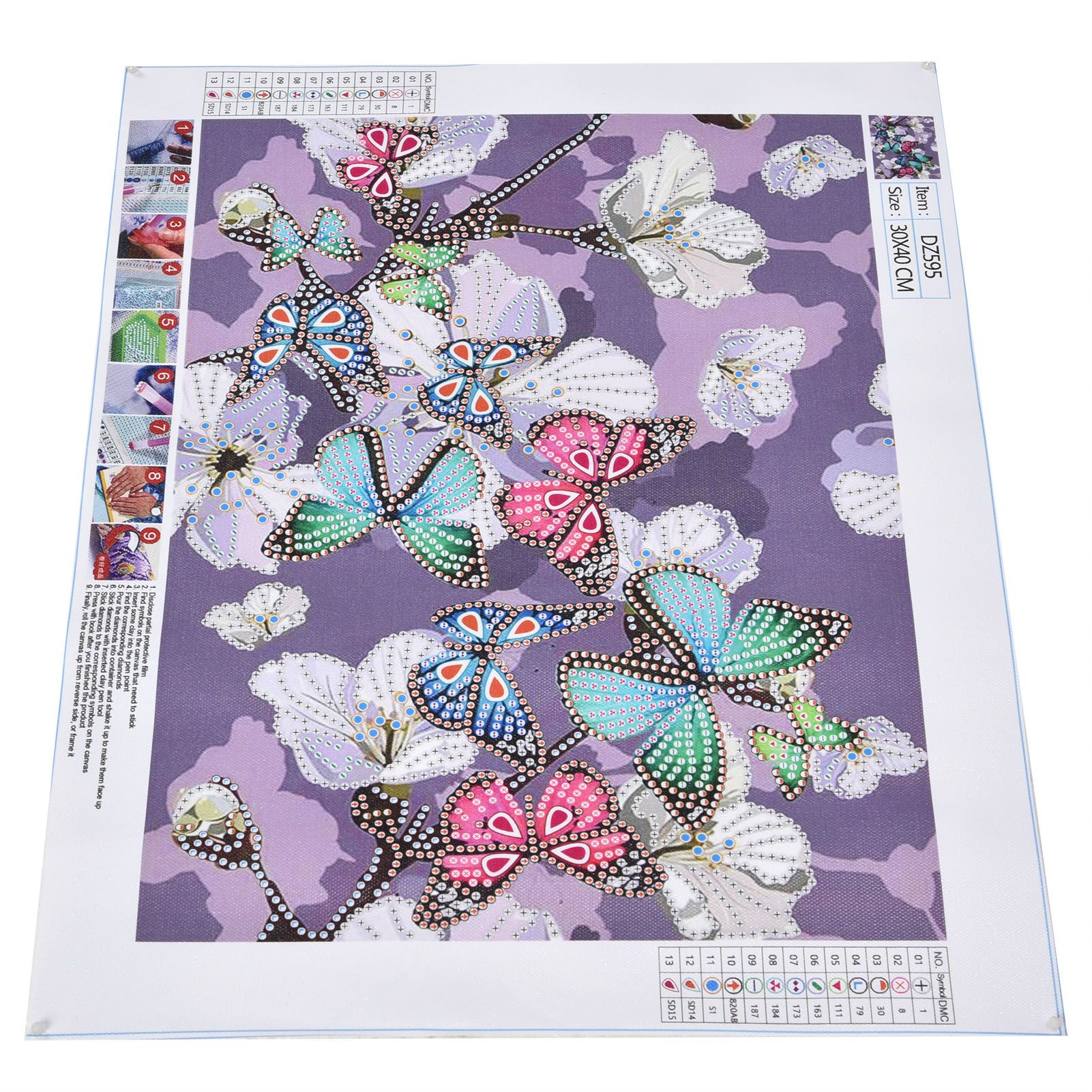 Colorful Butterflies Pattern Diamonds Painting Decorative HandMade Diamonds view 6