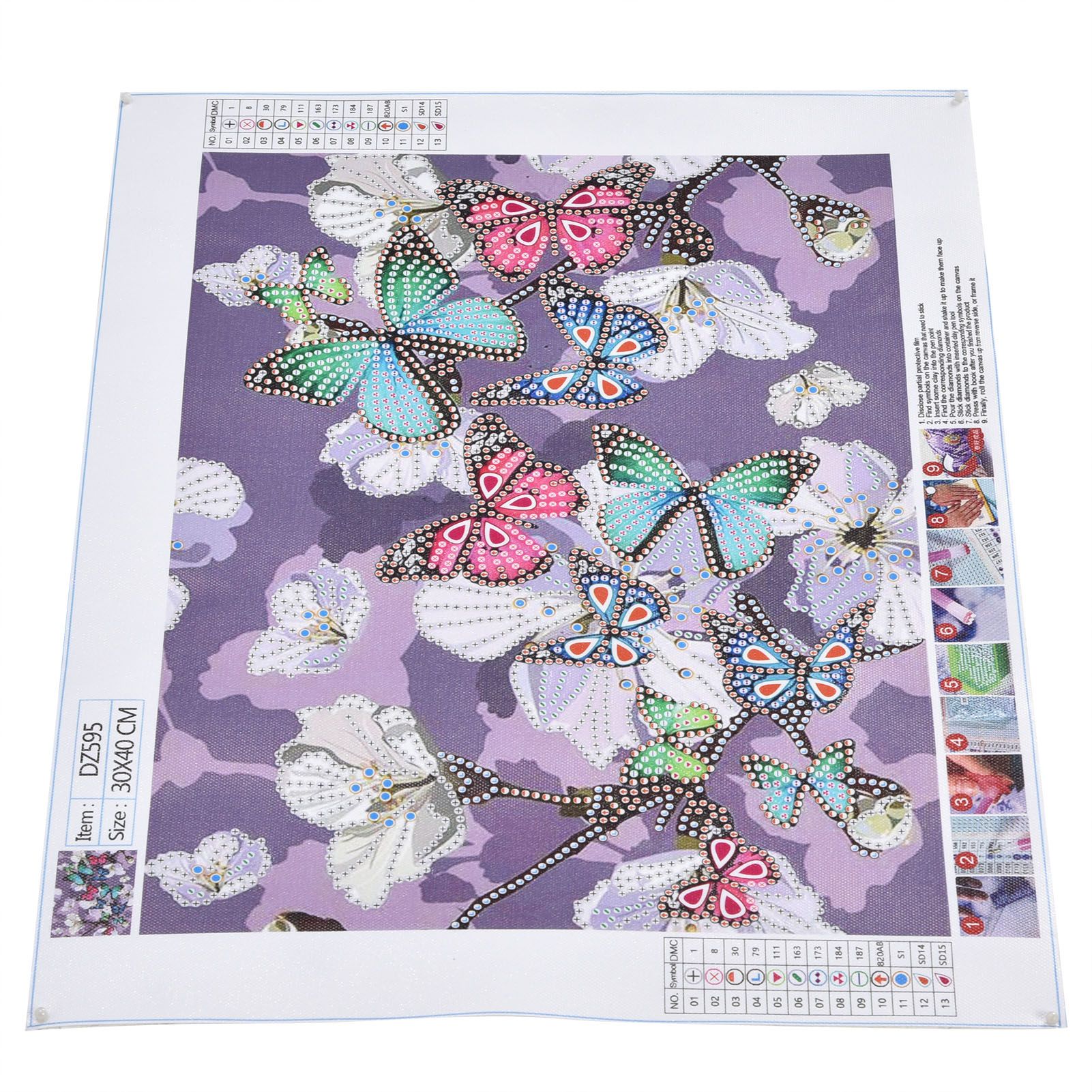 Colorful Butterflies Pattern Diamonds Painting Decorative HandMade Diamonds view 8