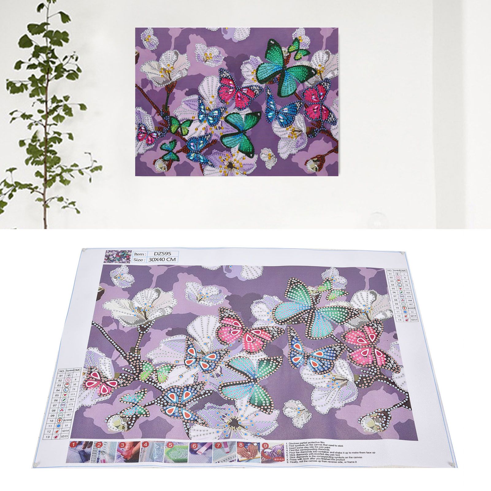 Colorful Butterflies Pattern Diamonds Painting Decorative HandMade Diamonds view 11