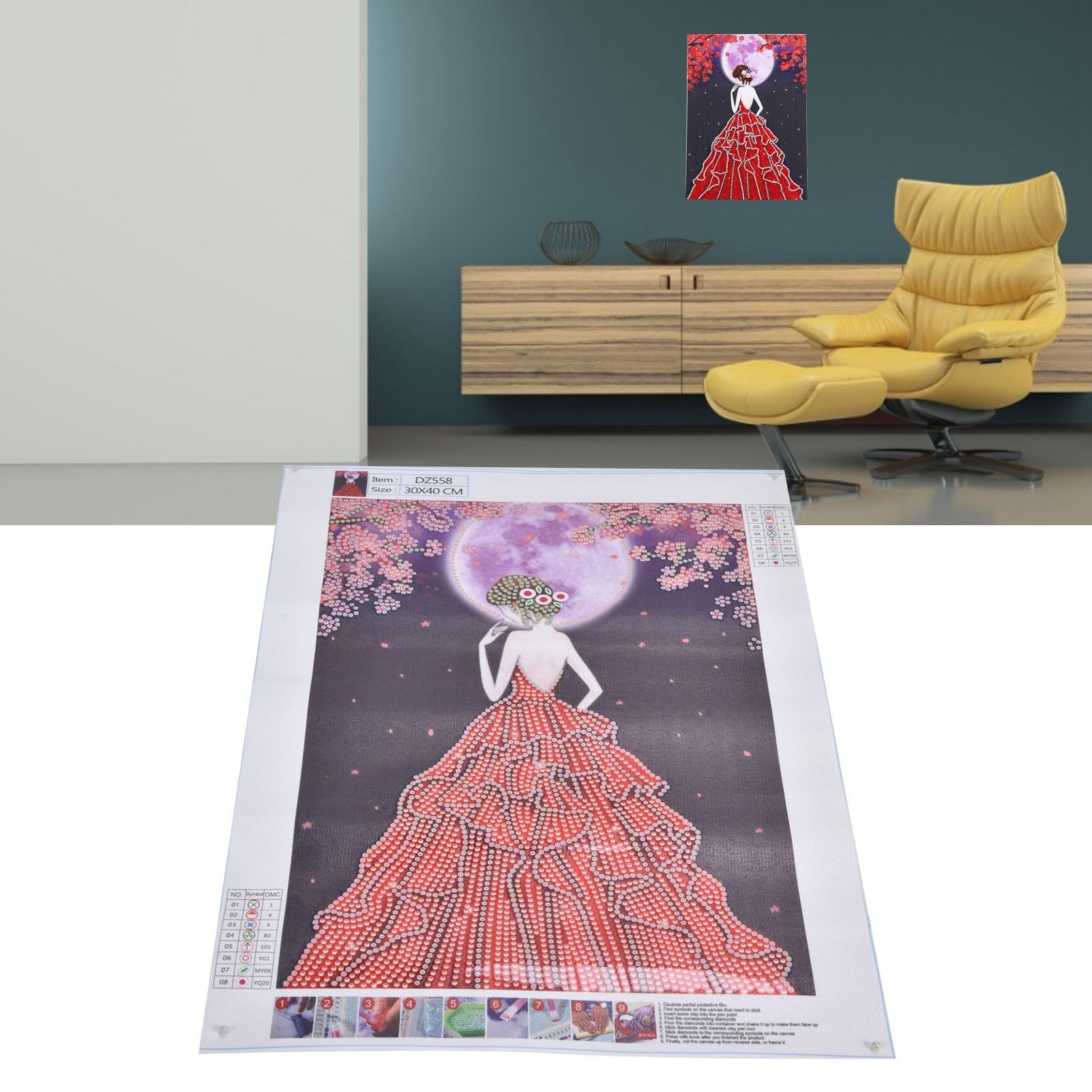 Diamond Painting Kit Beautiful Girl Pattern DIY Diamond Embroidery Interior view 11