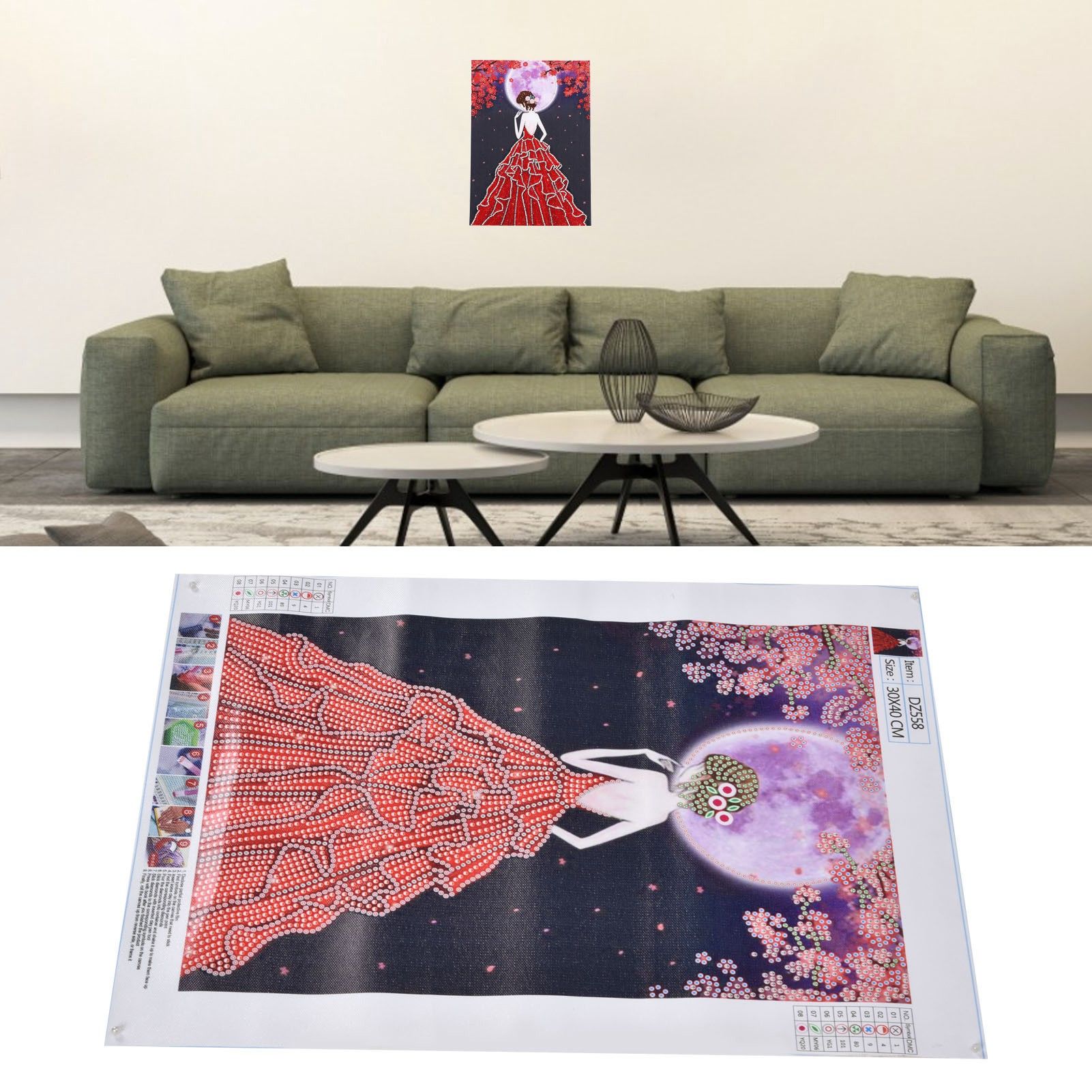 Diamond Painting Kit Beautiful Girl Pattern DIY Diamond Embroidery Interior view 12