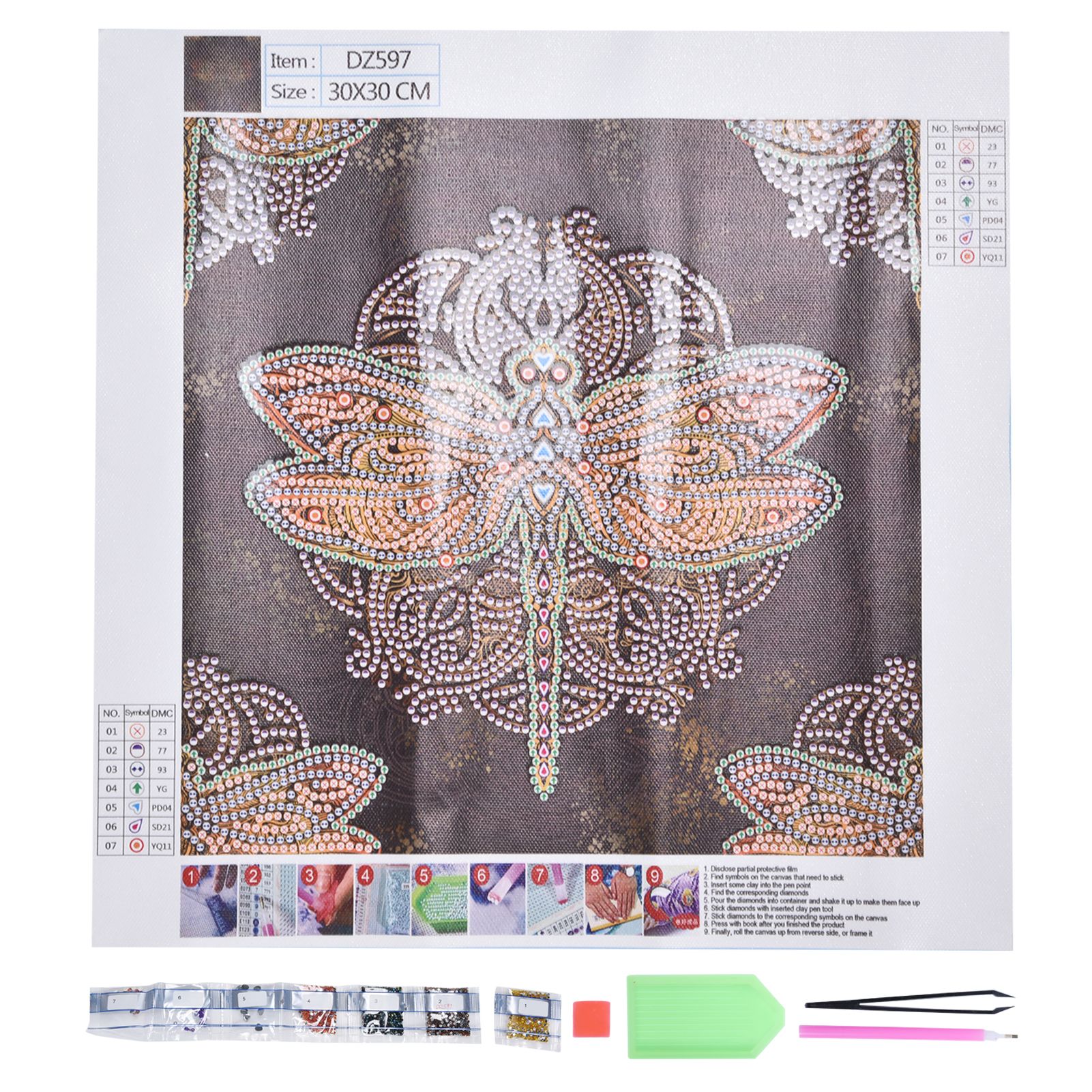 Diamond Painting Kit DIY Dragonfly Pattern Home Living Room Wall Decoration Crafts view 2