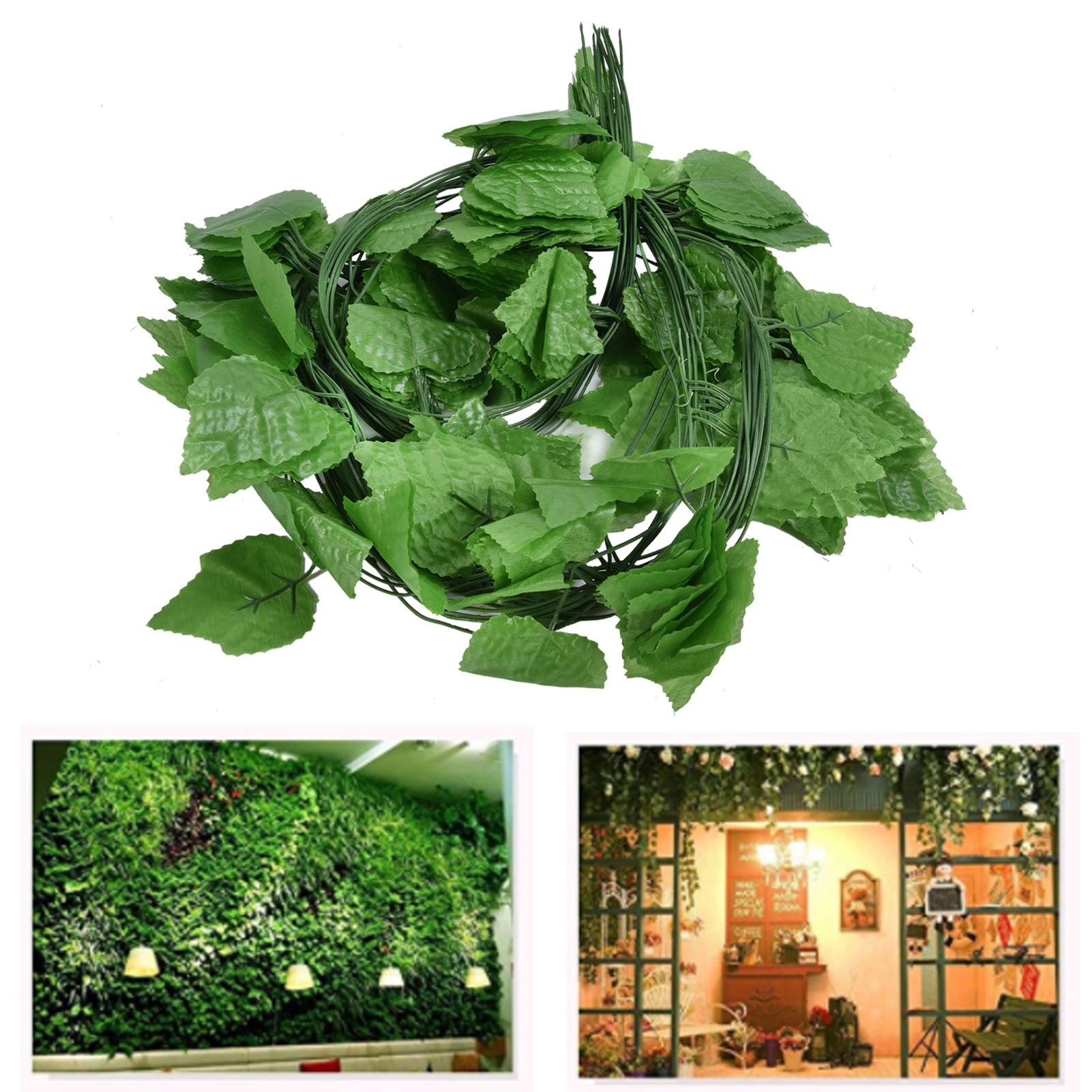 Simulation Grape Leaves Rattan Resuable Artificial Green Plant Vine Leaves for view 11
