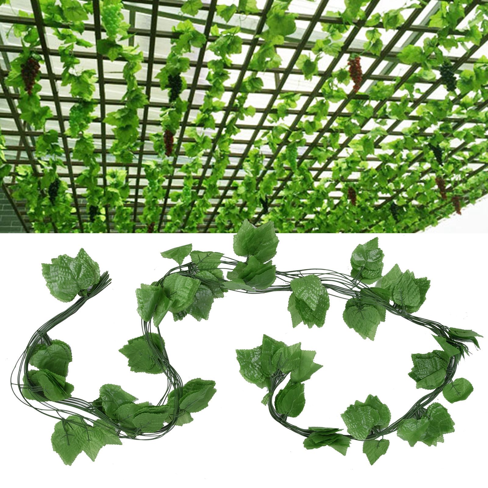 Simulation Grape Leaves Rattan Resuable Artificial Green Plant Vine Leaves for view 12
