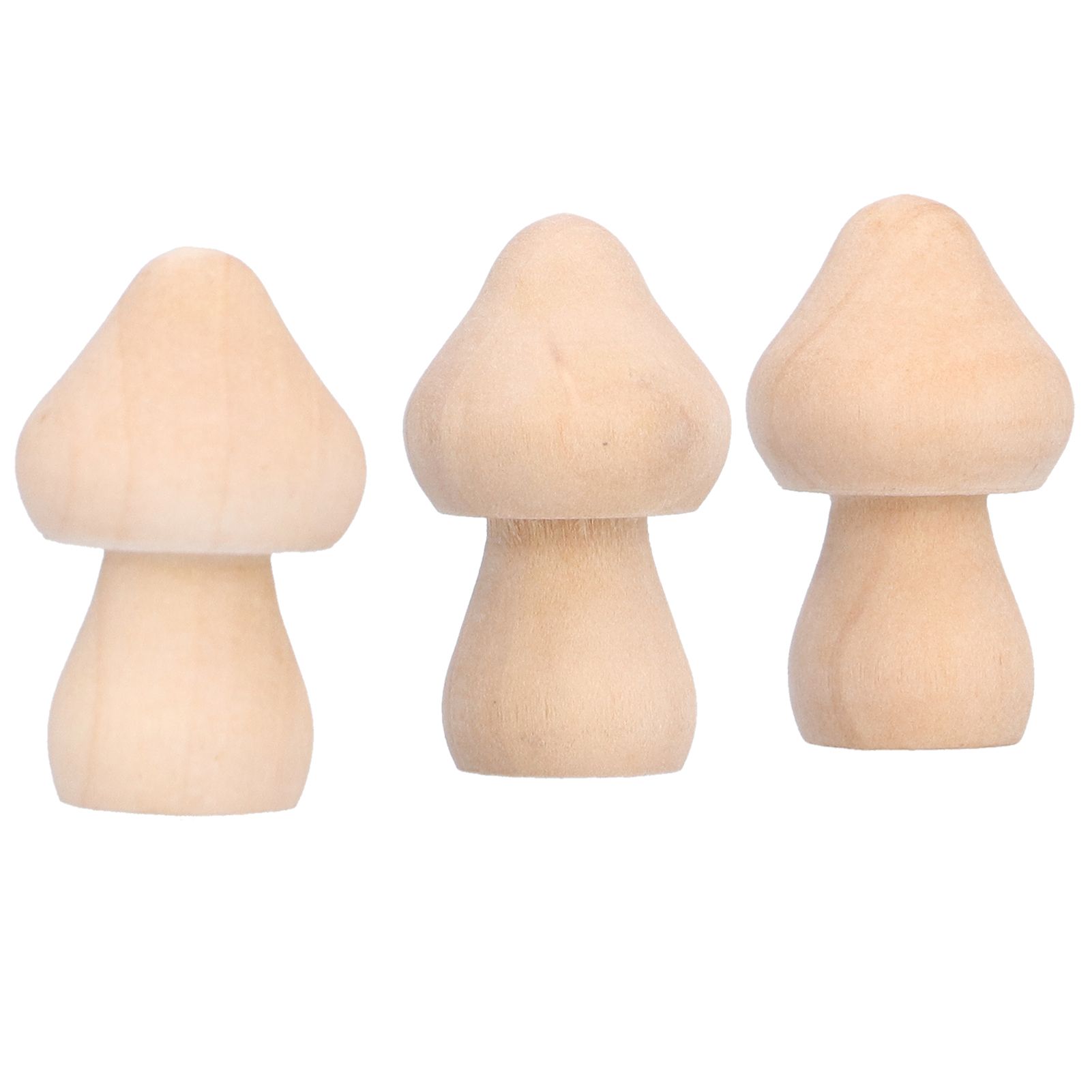 60pcs Wooden Decorations Simple Mushroom Doll Home DIY Painted Children's Toys view 9