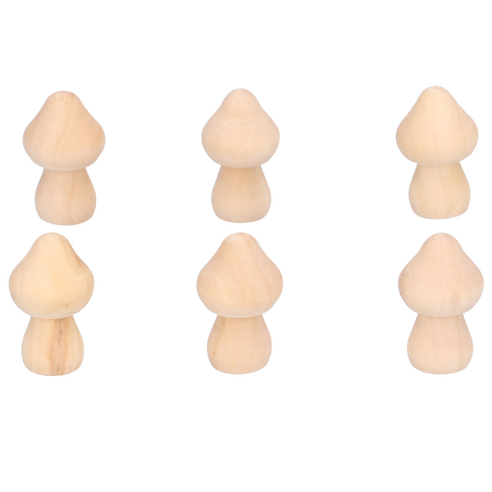 60pcs Wooden Decorations Simple Mushroom Doll Home DIY Painted Children's Toys view 10