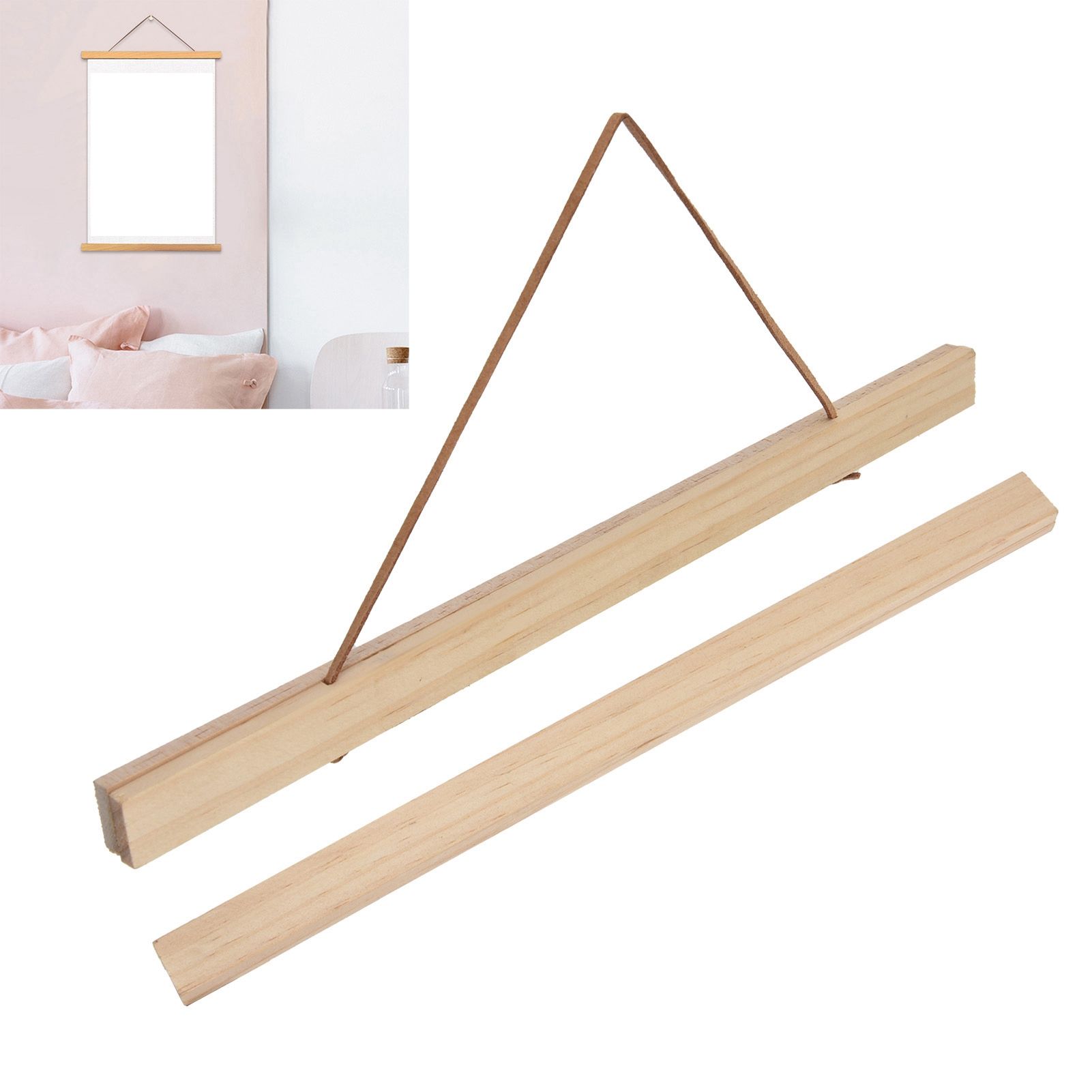 Wooden Poster Hanger DIY Magnetic Hanging Frame for view 12