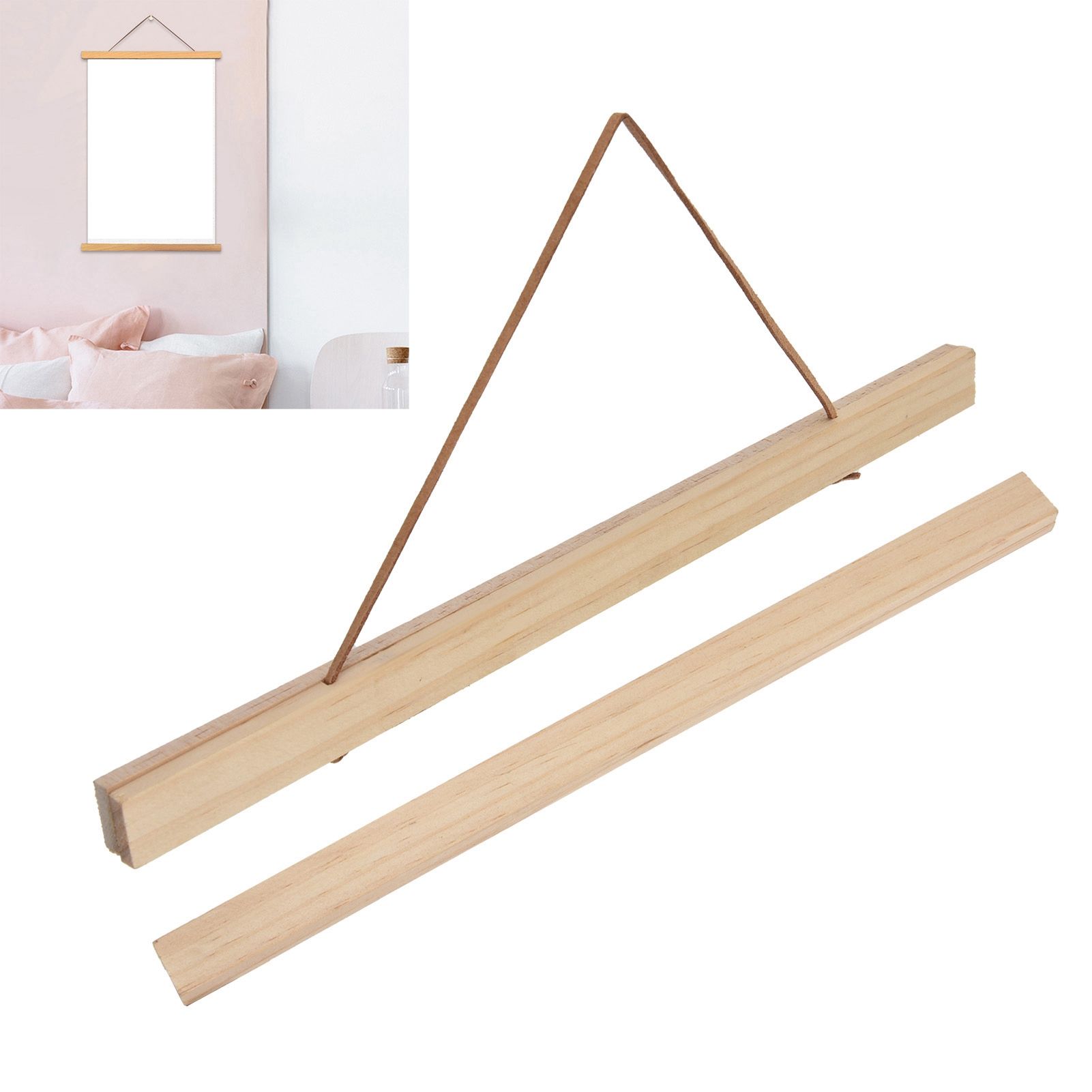 Wooden Poster Hanger DIY Magnetic Hanging Frame for view 12