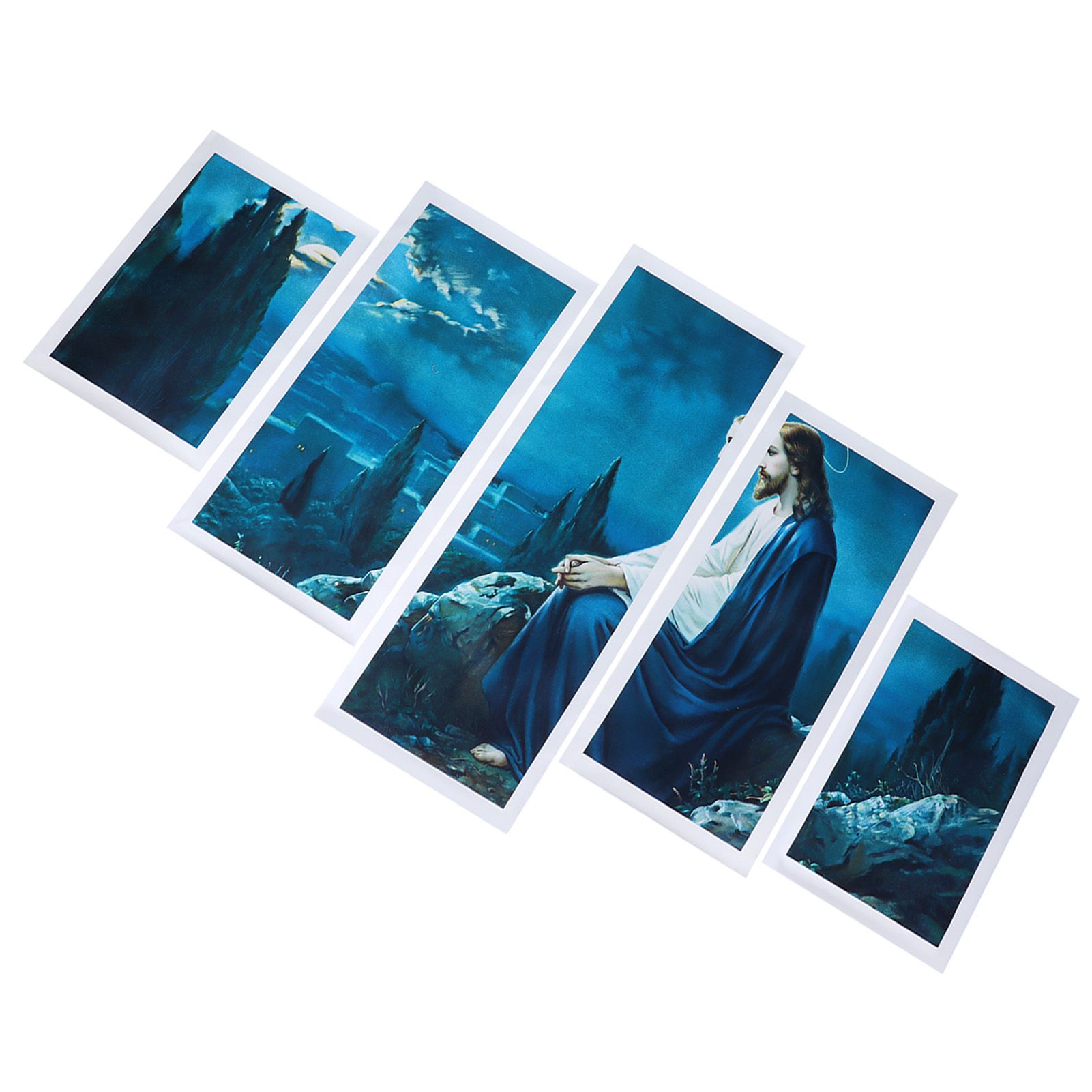 5Pcs Frameless Art Paintings Jesus Wall Hanging Painting Picture Artwork Home view 3