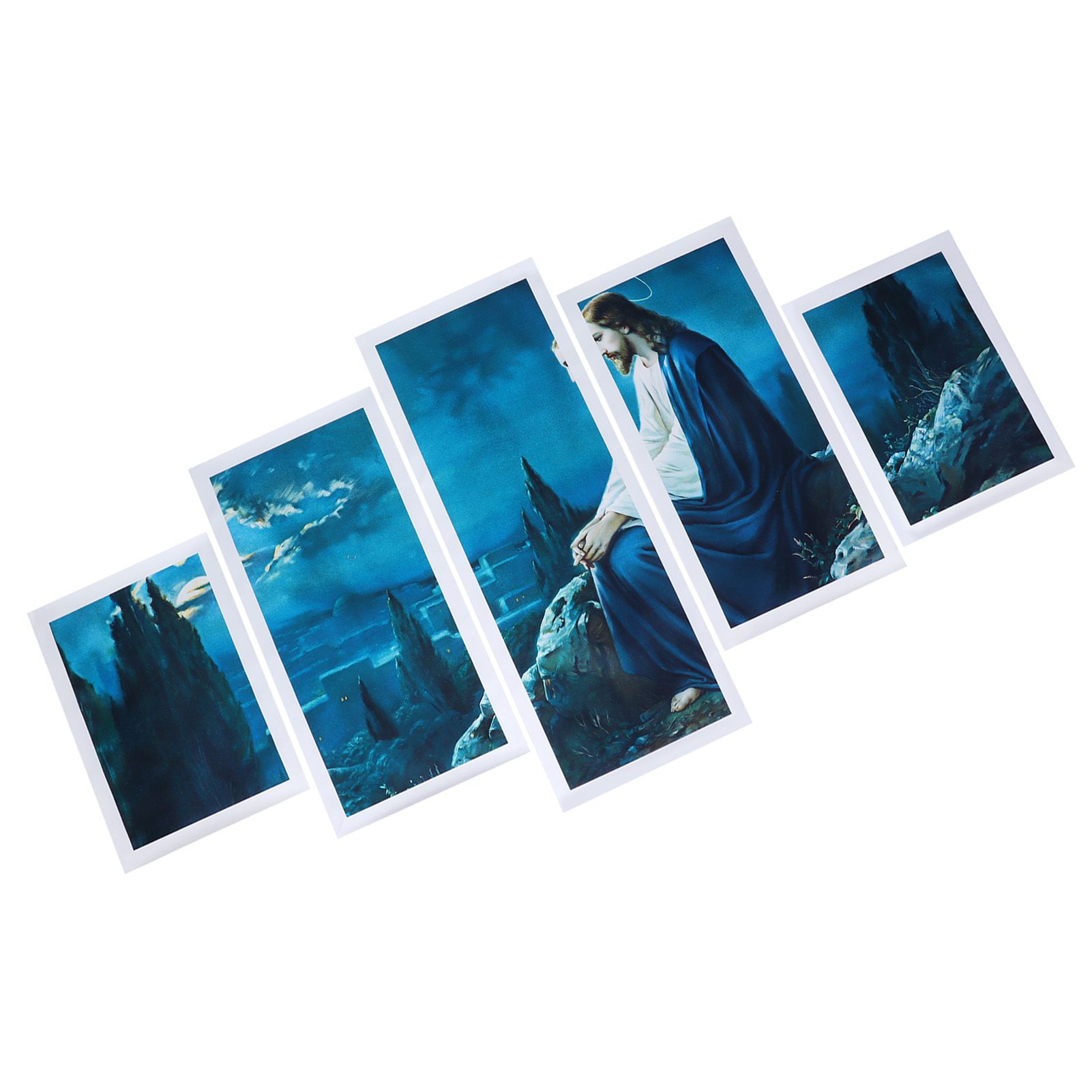 5Pcs Frameless Art Paintings Jesus Wall Hanging Painting Picture Artwork Home view 4
