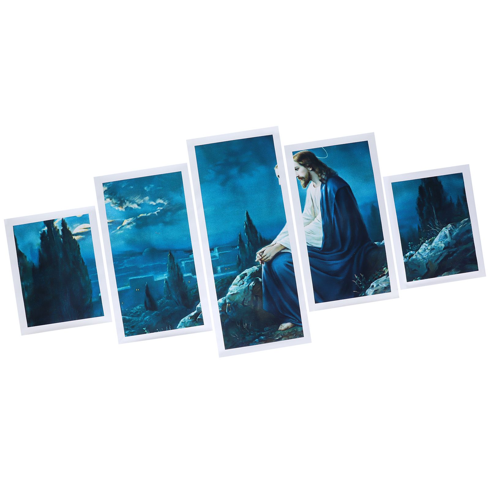 5Pcs Frameless Art Paintings Jesus Wall Hanging Painting Picture Artwork Home view 5