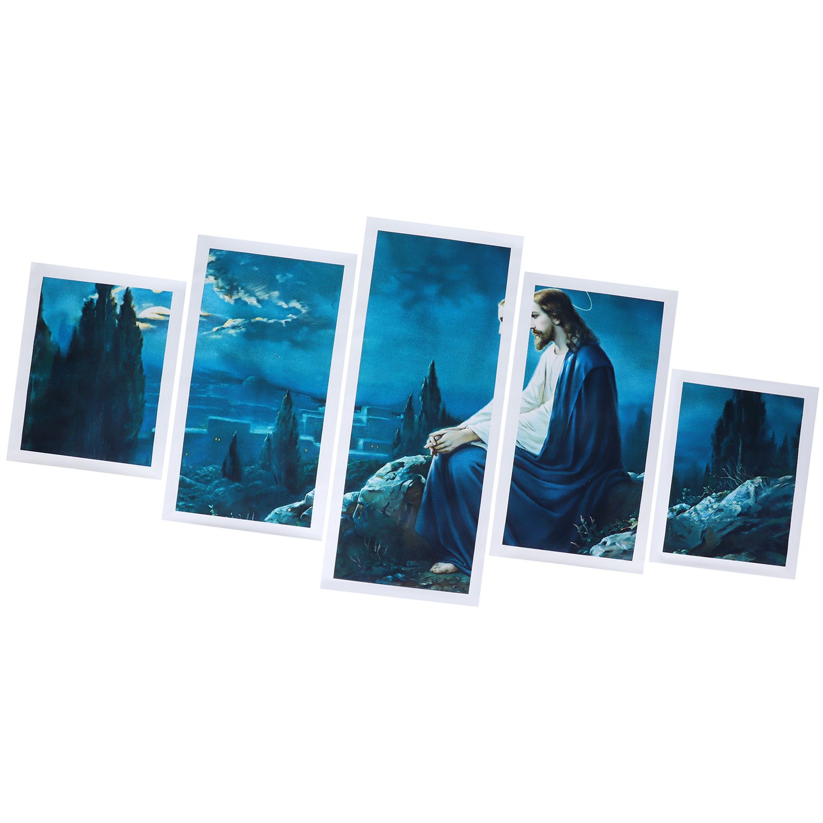 5Pcs Frameless Art Paintings Jesus Wall Hanging Painting Picture Artwork Home view 6