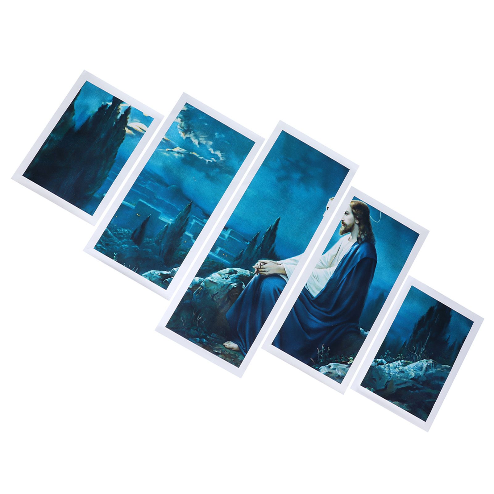 5Pcs Frameless Art Paintings Jesus Wall Hanging Painting Picture Artwork Home view 7