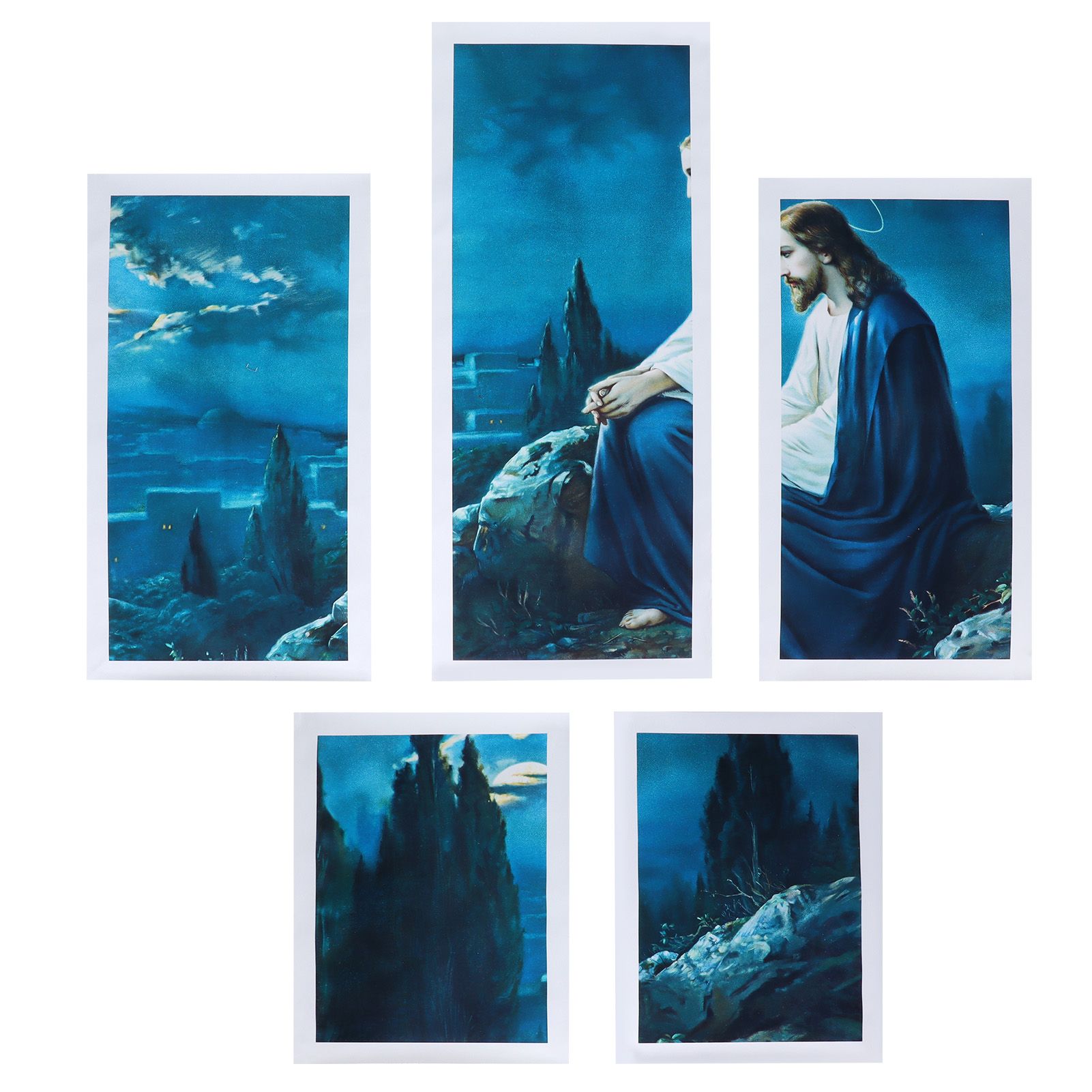 5Pcs Frameless Art Paintings Jesus Wall Hanging Painting Picture Artwork Home view 10